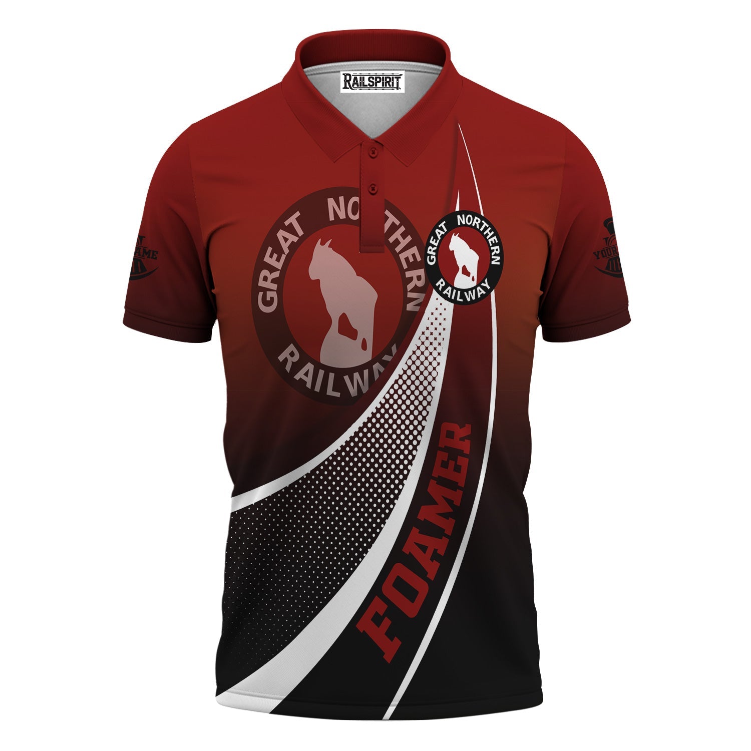 Railspirit Personalized Great Northern Railway Polo Shirt Railway-Themed Style GNR Shirt Gift Idea For Trainspotter