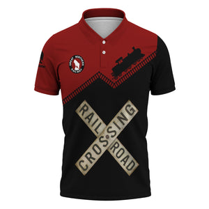 Railspirit Personalized Great Northern Railway Polo Shirt Railroad Crossing Printed Train Track Shirt