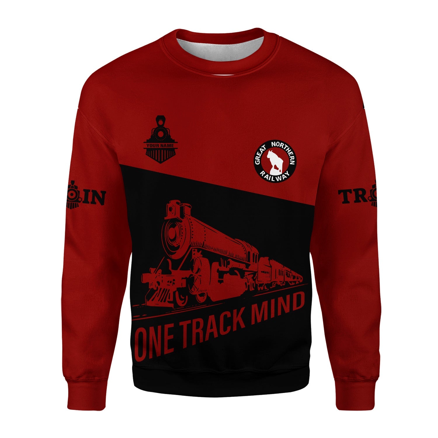 Railspirit Personalized Great Northern Railway Sweatshirt One Track Mind GNR Train Sweater Gift Idea For Train Lover