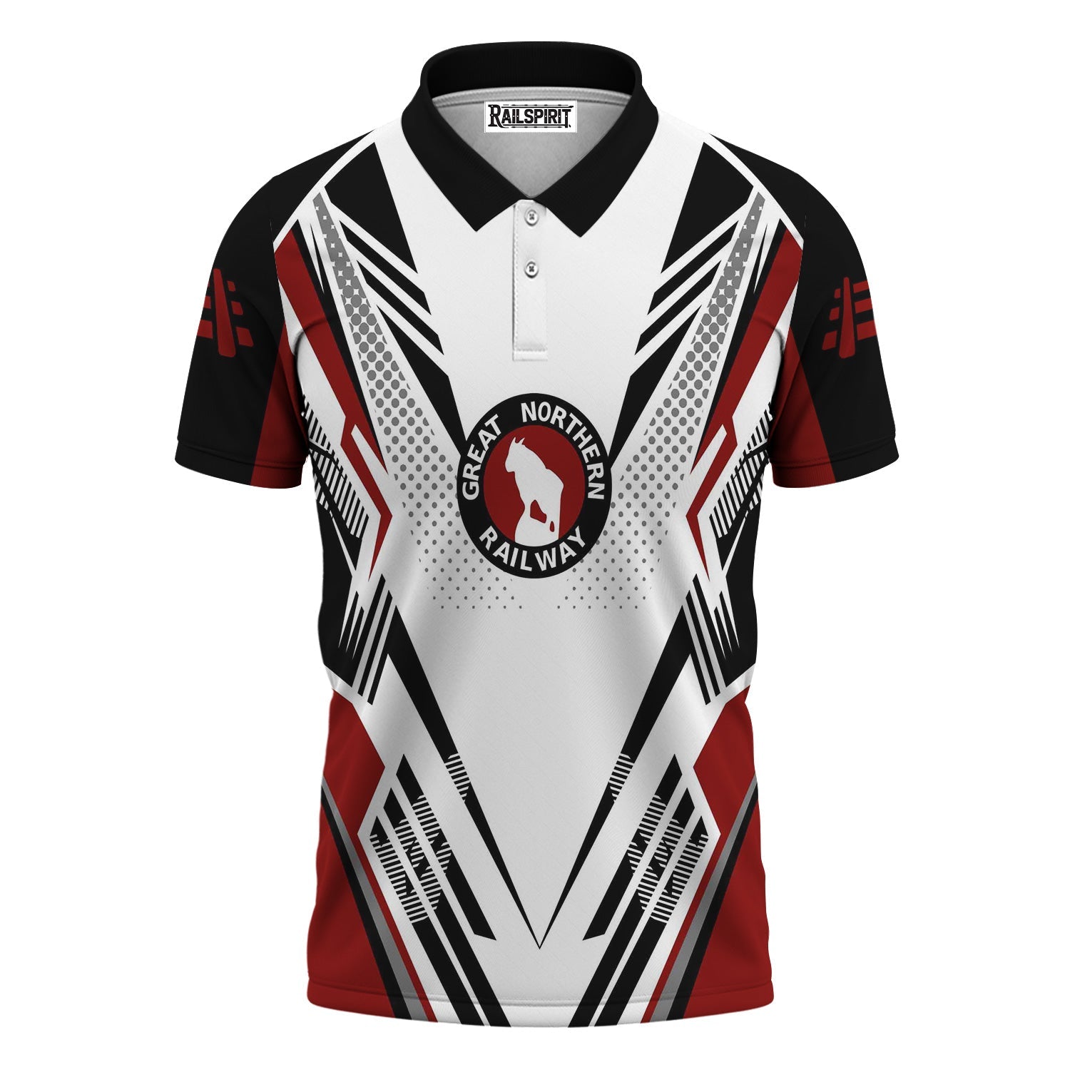 Railspirit Personalized Great Northern Railway Polo Shirt Railroad Tribute Design GNR Train Shirt for Train Lovers