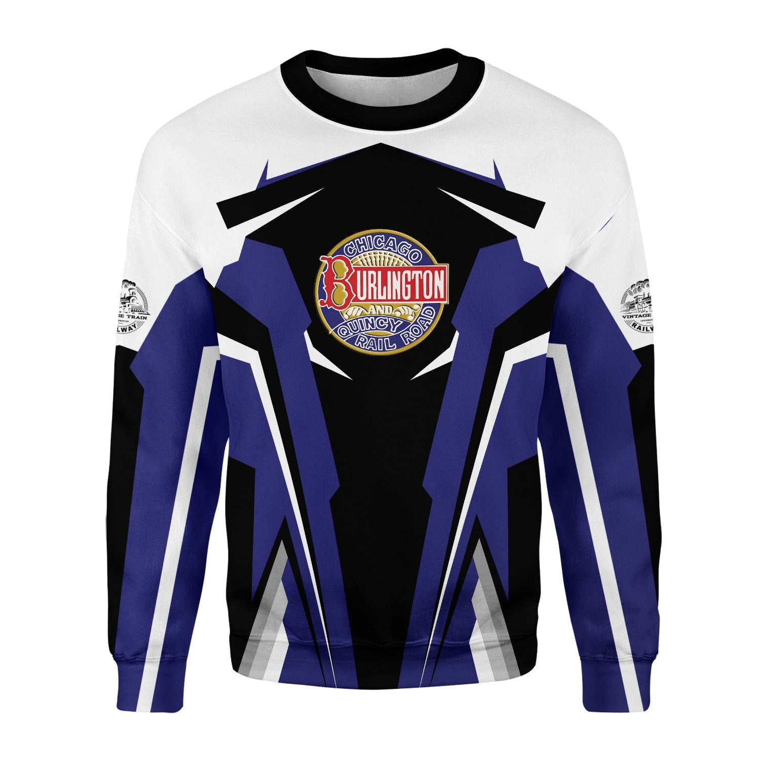 Railspirit Personalized Chicago, Burlington and Quincy Railroad Sweatshirt Strong Line Style Train Unisex Shirt All Over Print