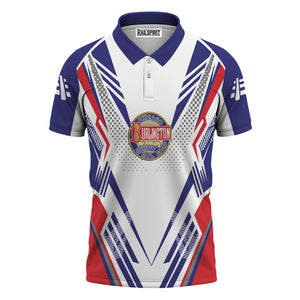 Railspirit Personalized Chicago, Burlington and Quincy Railroad Polo Shirt Railroad Tribute Design Train Shirt for Train Lovers