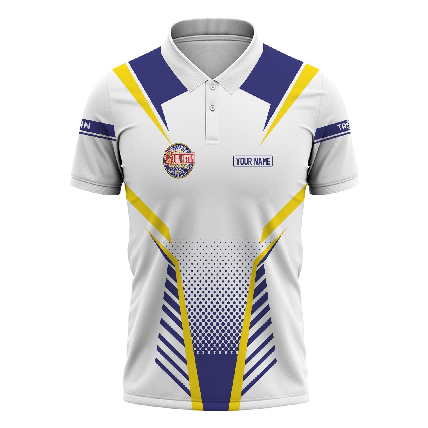 Railspirit Personalized Chicago, Burlington and Quincy Railroad Polo Shirt Unisex Train Shirt All Over Print