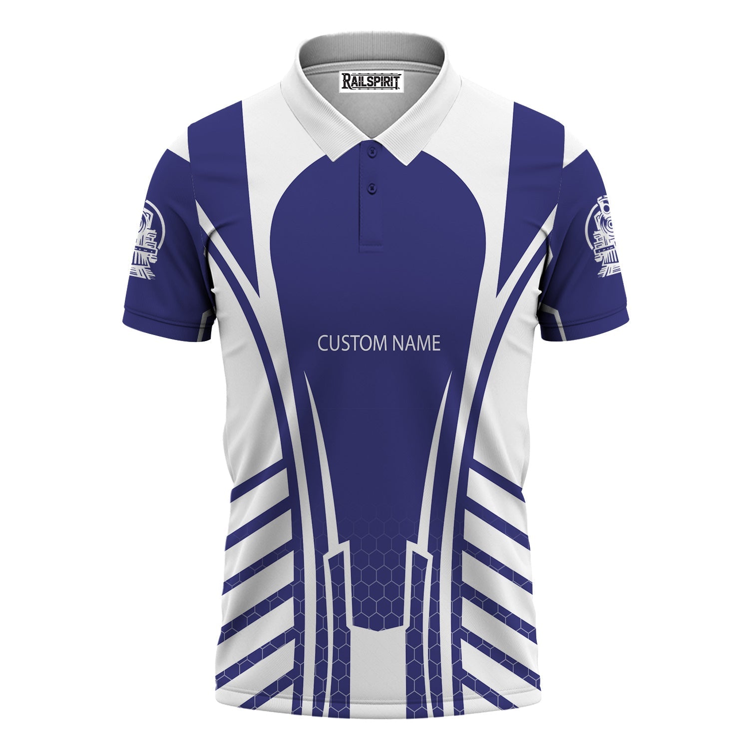 Railspirit Personalized Chicago, Burlington and Quincy Railroad Polo Shirt Striped Railroad Style Train Shirt All Over Print