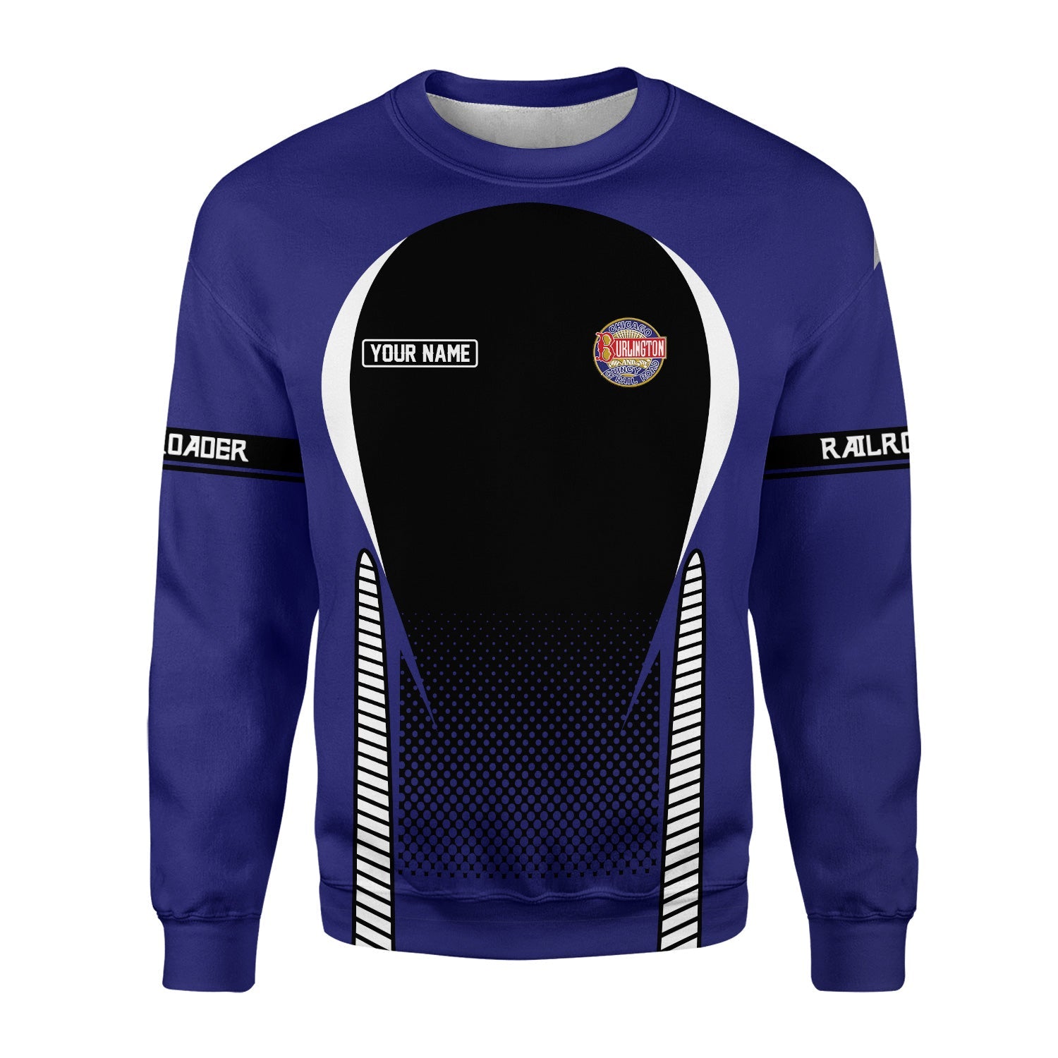 Railspirit Personalized Chicago, Burlington and Quincy Railroad Sweatshirt Stress Is Caused By Not Having Enough Trains Shirt All Over Print Shirt