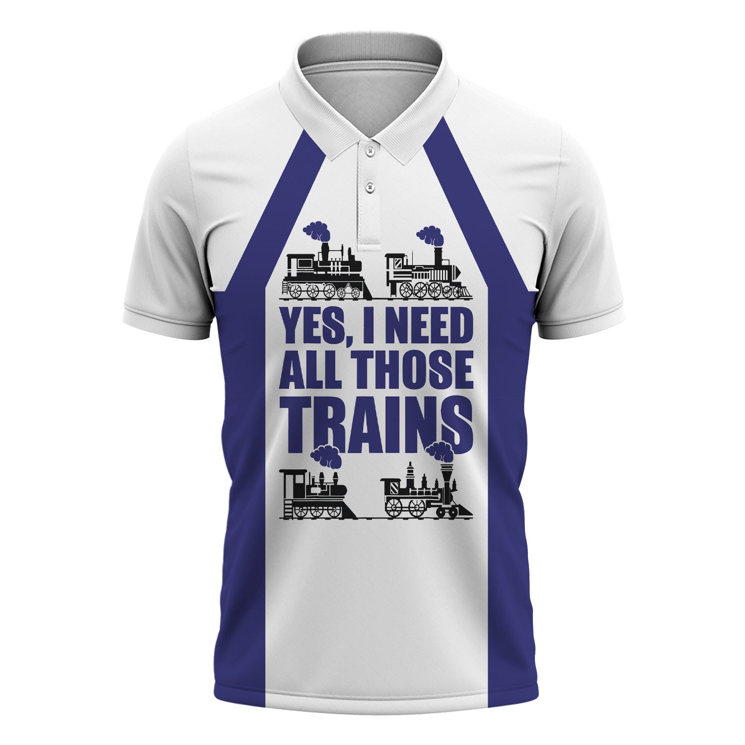 Railspirit Custom Name Chicago, Burlington and Quincy Railroad Polo Shirt Yes I Need All Those Train Printed Shirt