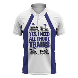 Railspirit Custom Name Chicago, Burlington and Quincy Railroad Polo Shirt Yes I Need All Those Train Printed Shirt