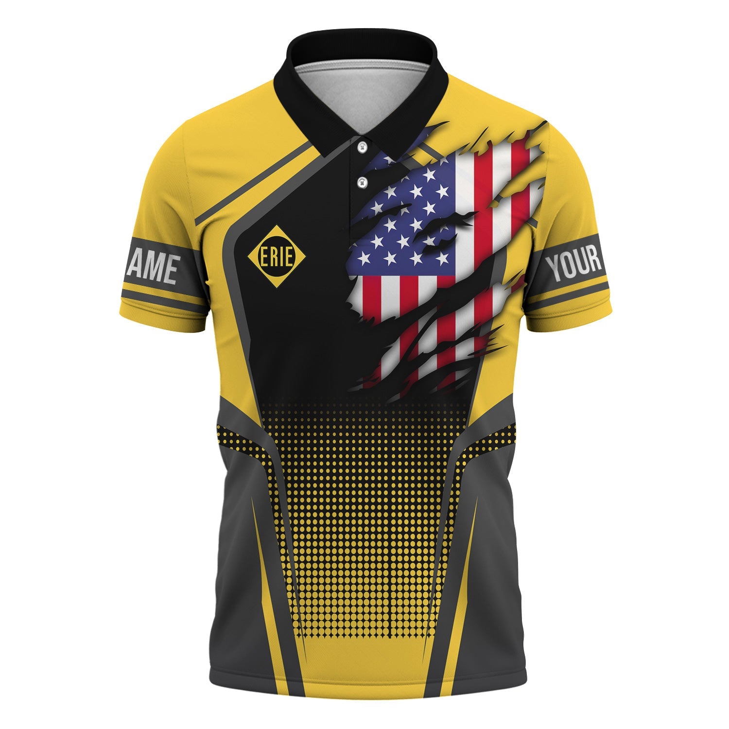 Railspirit Personalized Erie Railroad Polo Shirt American Eagle Vintage Train Shirt