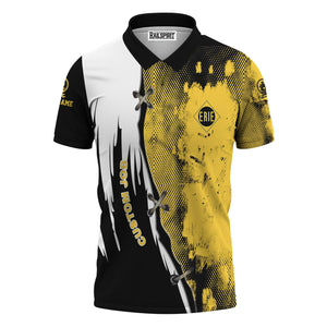 Railspirit Personalized Erie Railroad Polo Shirt Retro Stitches Design with Custom Position Train Shirt