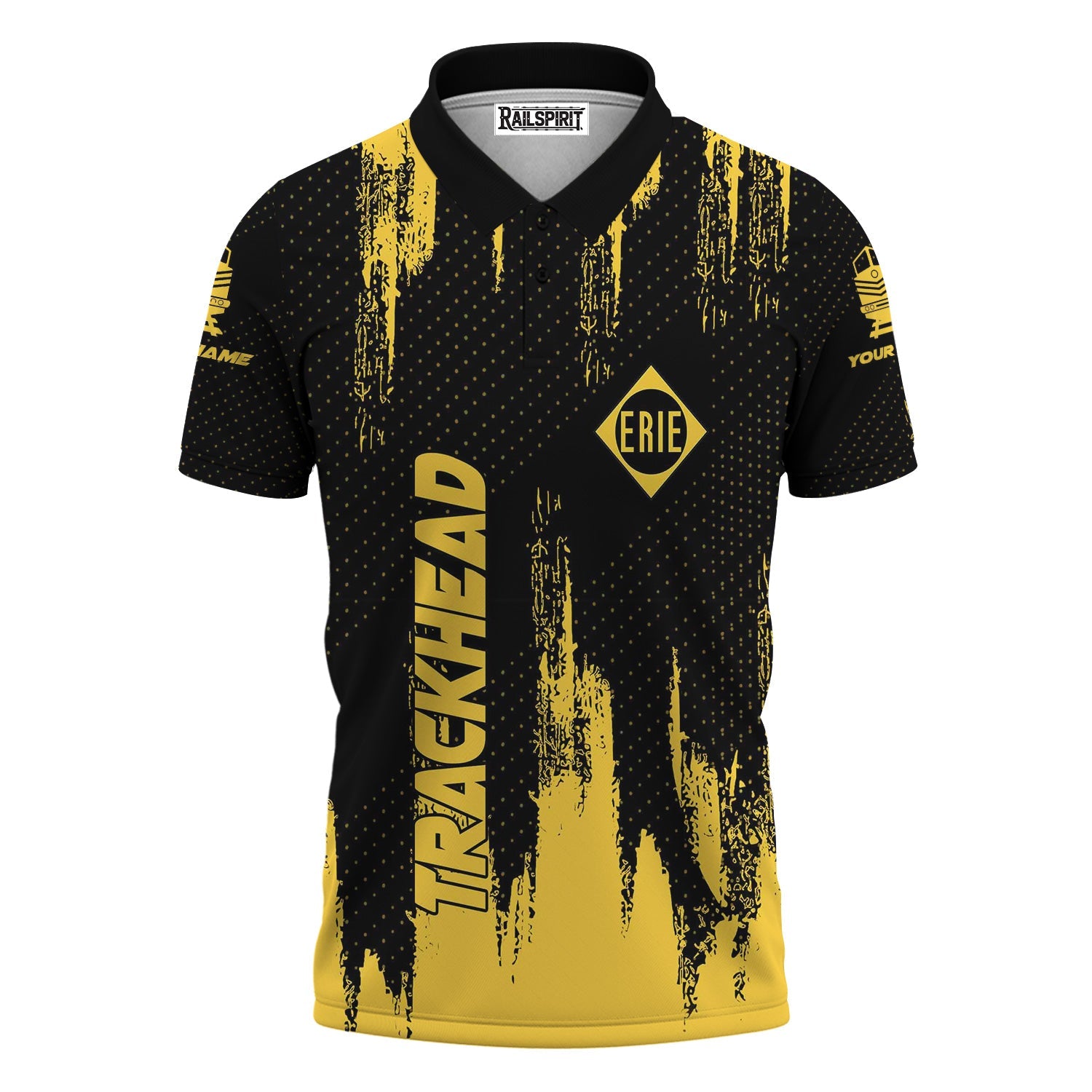 Railspirit Personalized Erie Railroad Polo Shirt Paint Impact Design Train Shirt for Trackhead
