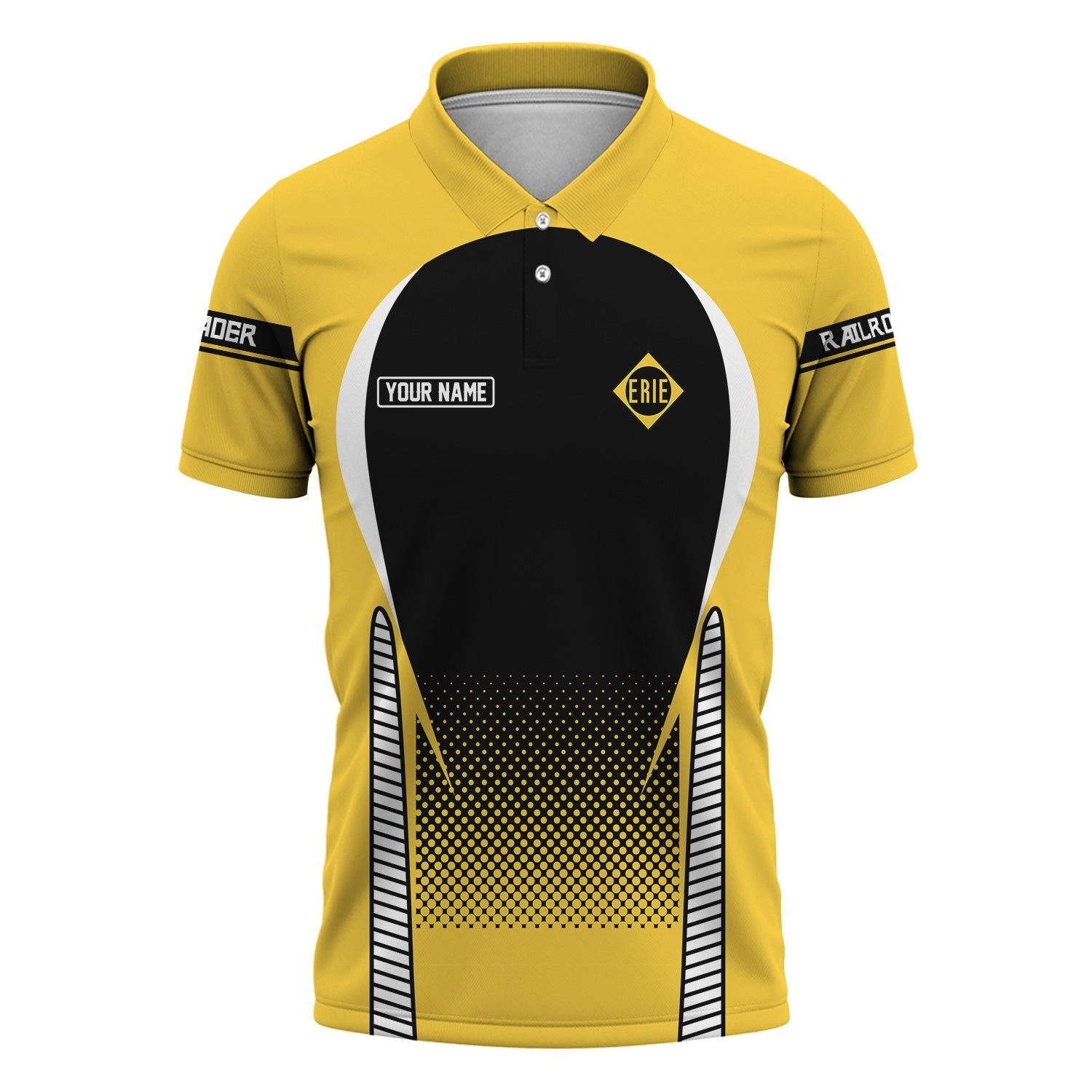 Railspirit Personalized Erie Railroad Polo Shirt Stress Is Caused By Not Having Enough Trains Shirt All Over Print