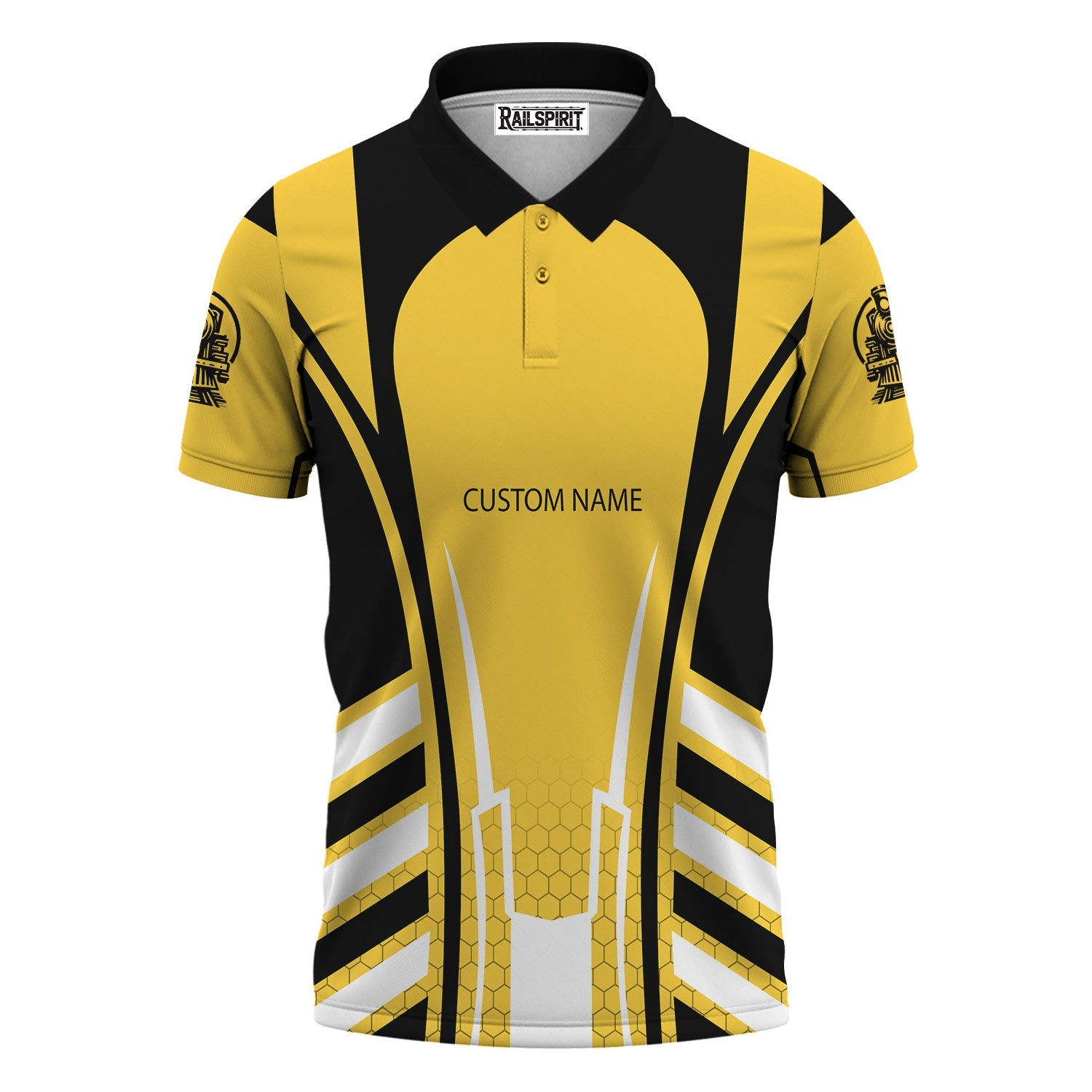 Railspirit Personalized Erie Railroad Polo Shirt Striped Railroad Style Train Shirt All Over Print