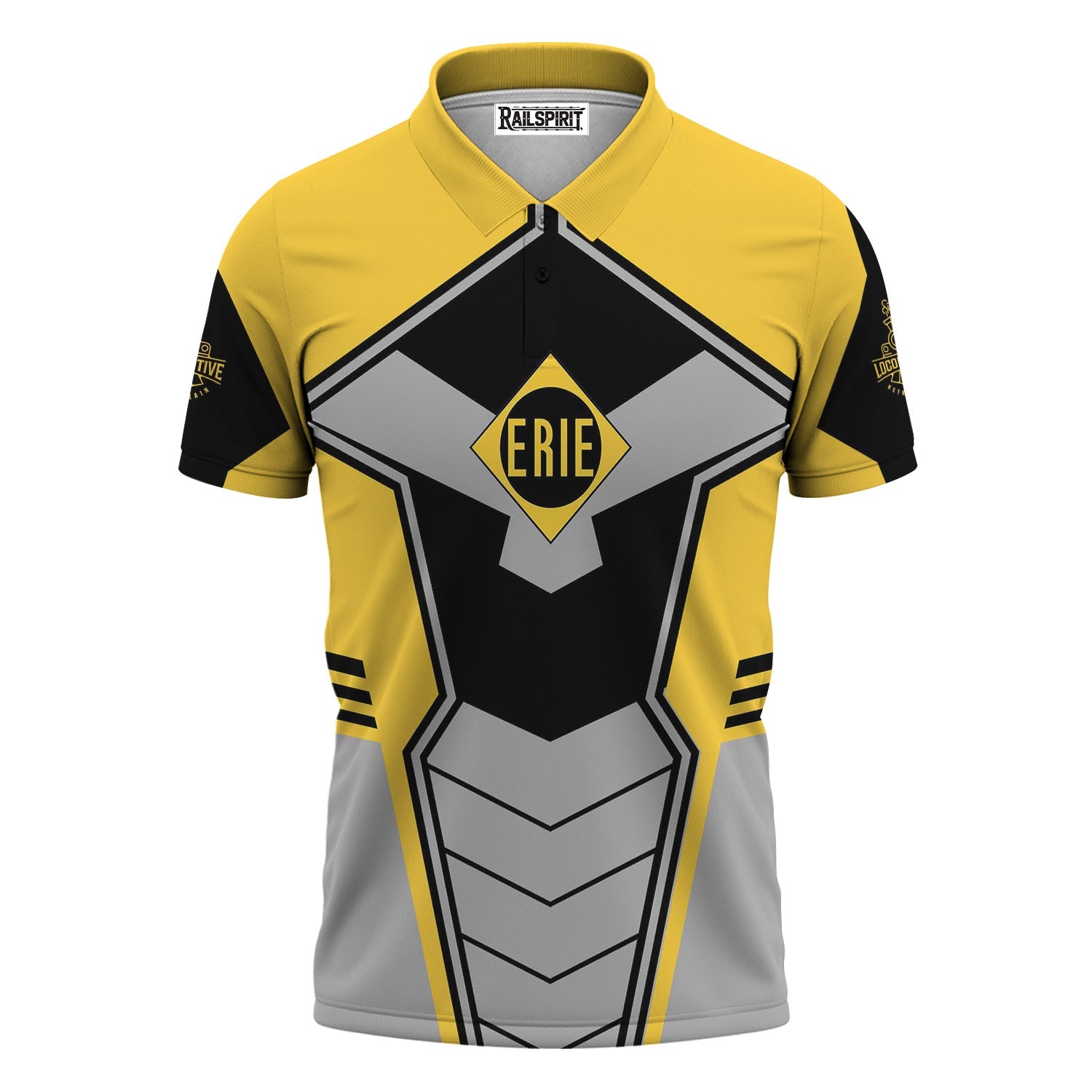 Railspirit Personalized Erie Railroad Polo Shirt Engine-Inspired Style Train Shirt for Railroad Fanatic