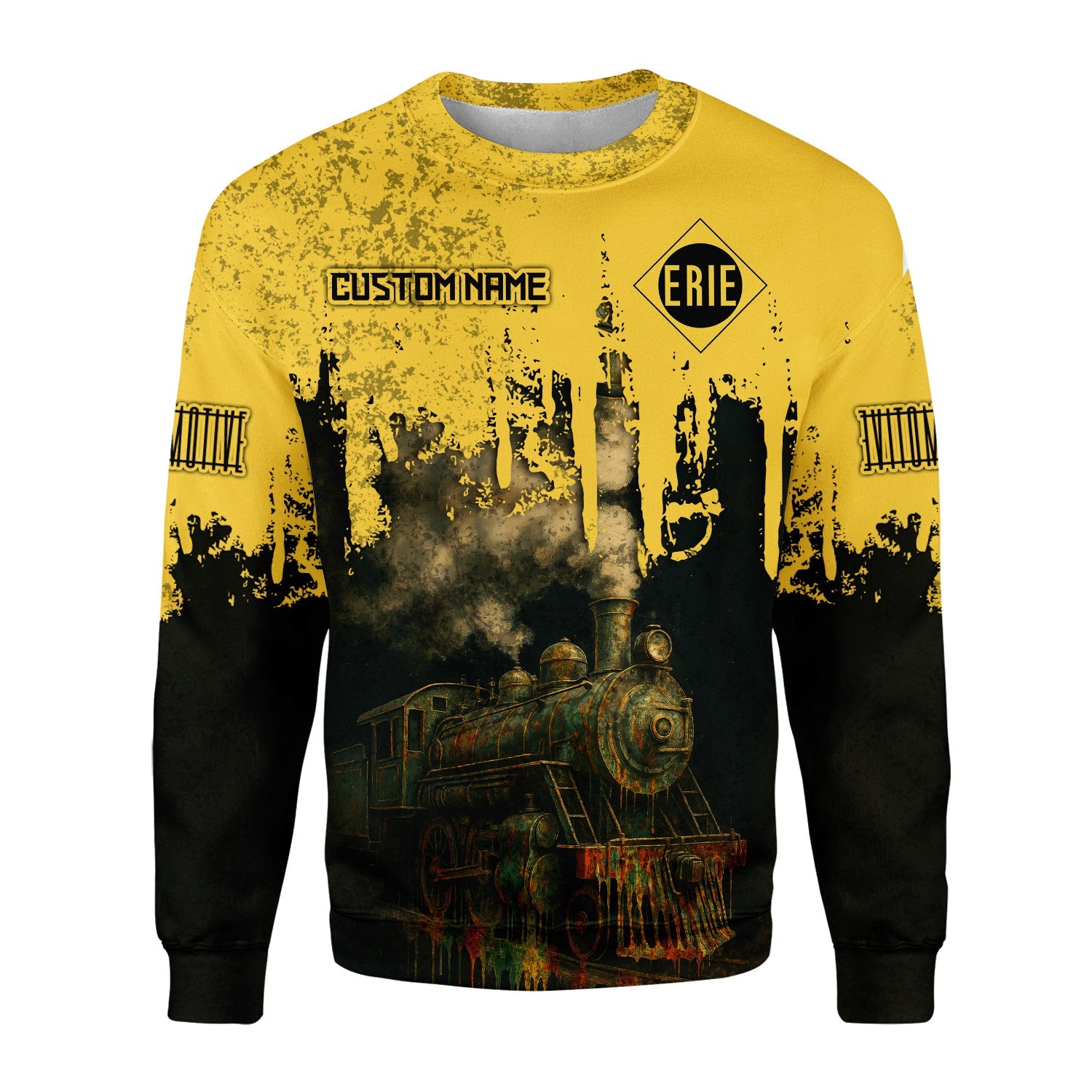 Railspirit Personalized Erie Railroad Sweatshirt Vintage Train Art Style Shirt For Locomotive Fans