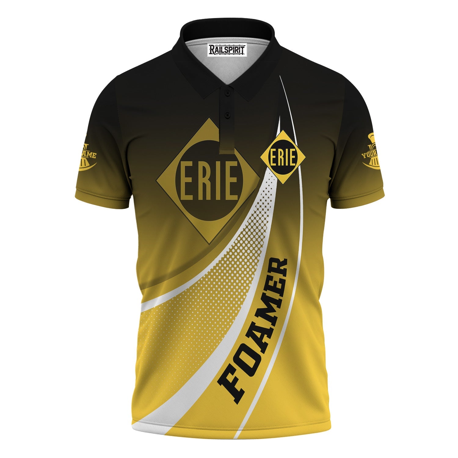 Railspirit Personalized Erie Railroad Polo Shirt Railway-Themed Style Shirt Gift Idea For Trainspotter