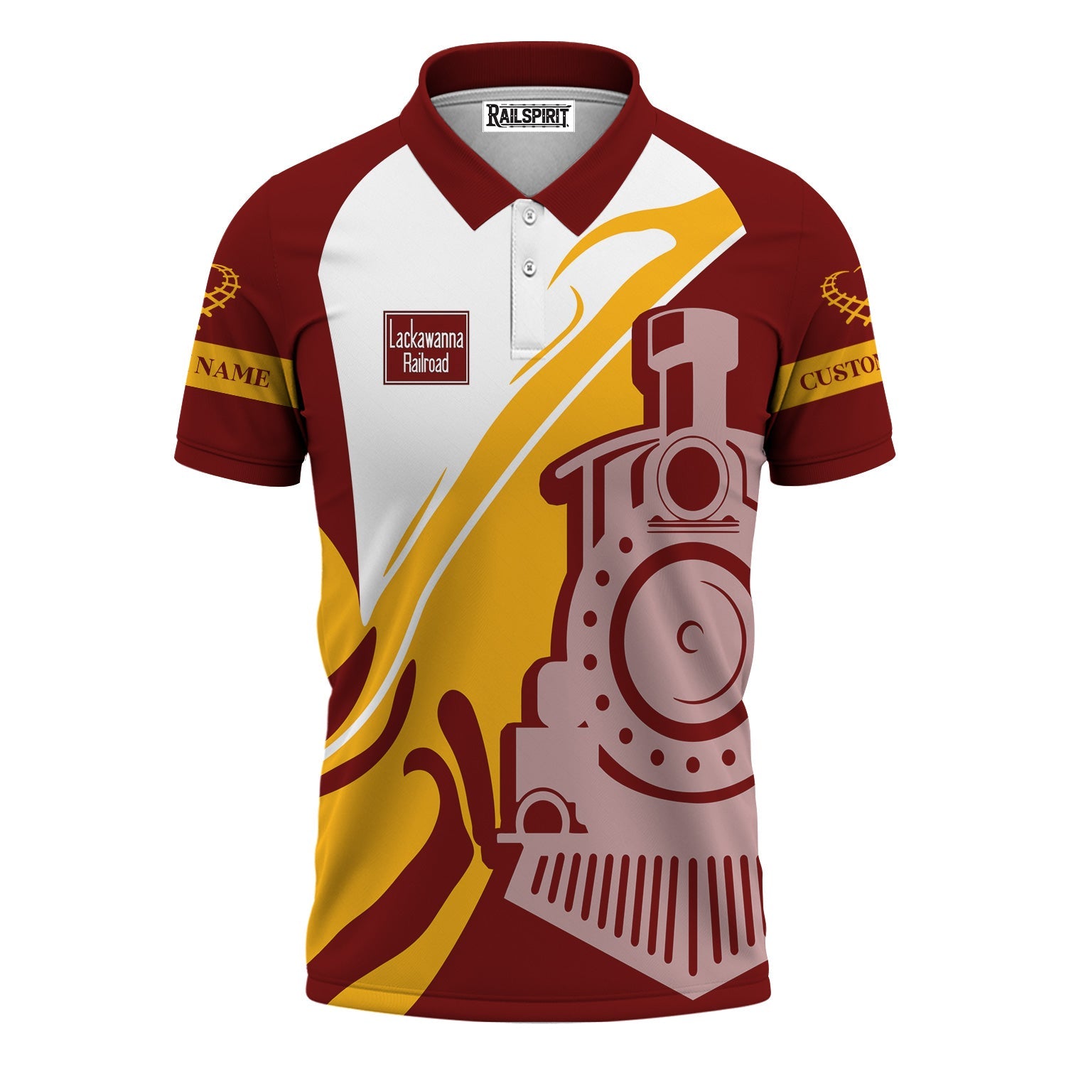 Railspirit Personalized Delaware, Lackawanna and Western Railroad Polo Shirt Flame-Inspired Style DL&W Shirt Gift Idea For Train Lovers