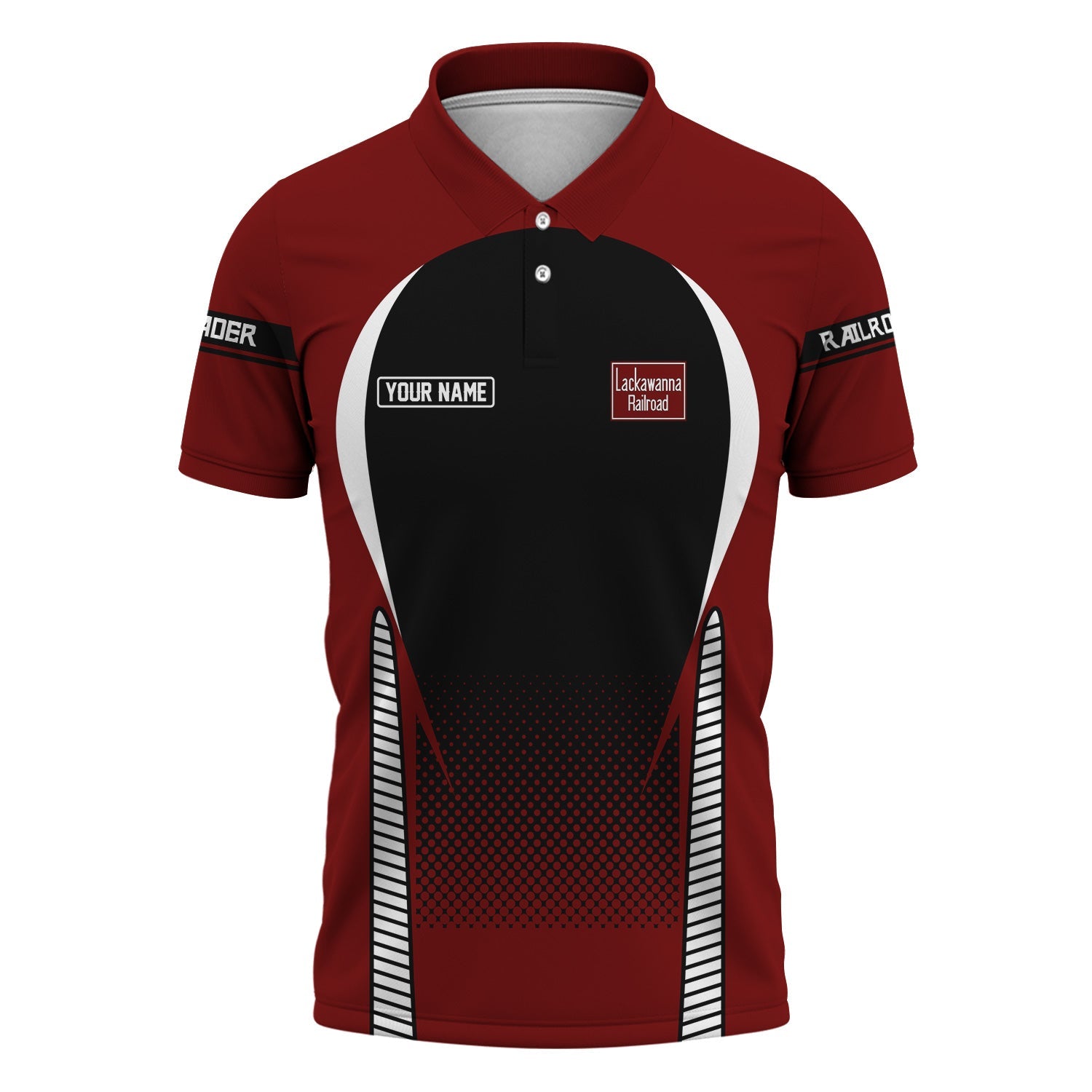 Railspirit Personalized Delaware, Lackawanna and Western Railroad Polo Shirt Stress Is Caused By Not Having Enough Trains DL&W Shirt All Over Print