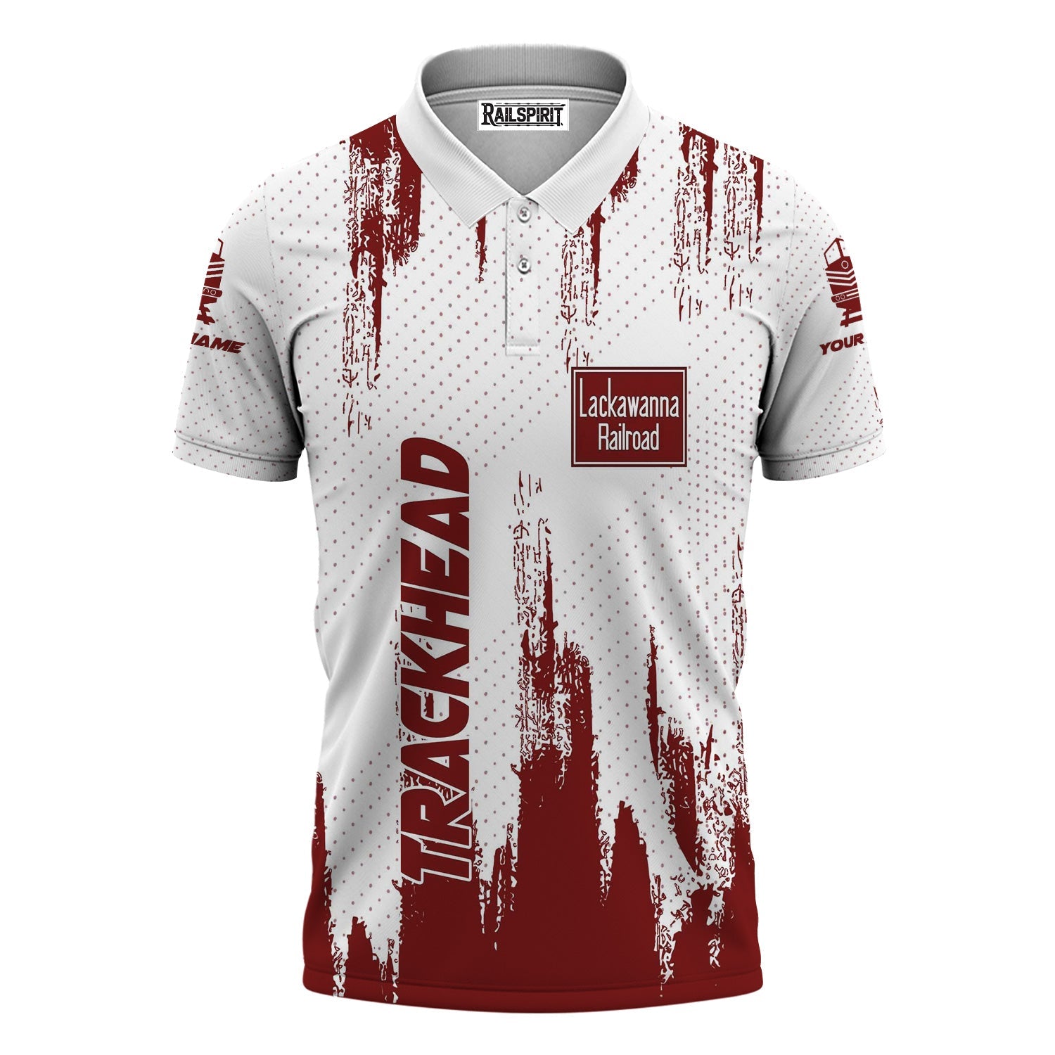 Railspirit Personalized Delaware, Lackawanna and Western Railroad Polo Shirt Paint Impact Design DL&W Train Shirt for Trackhead