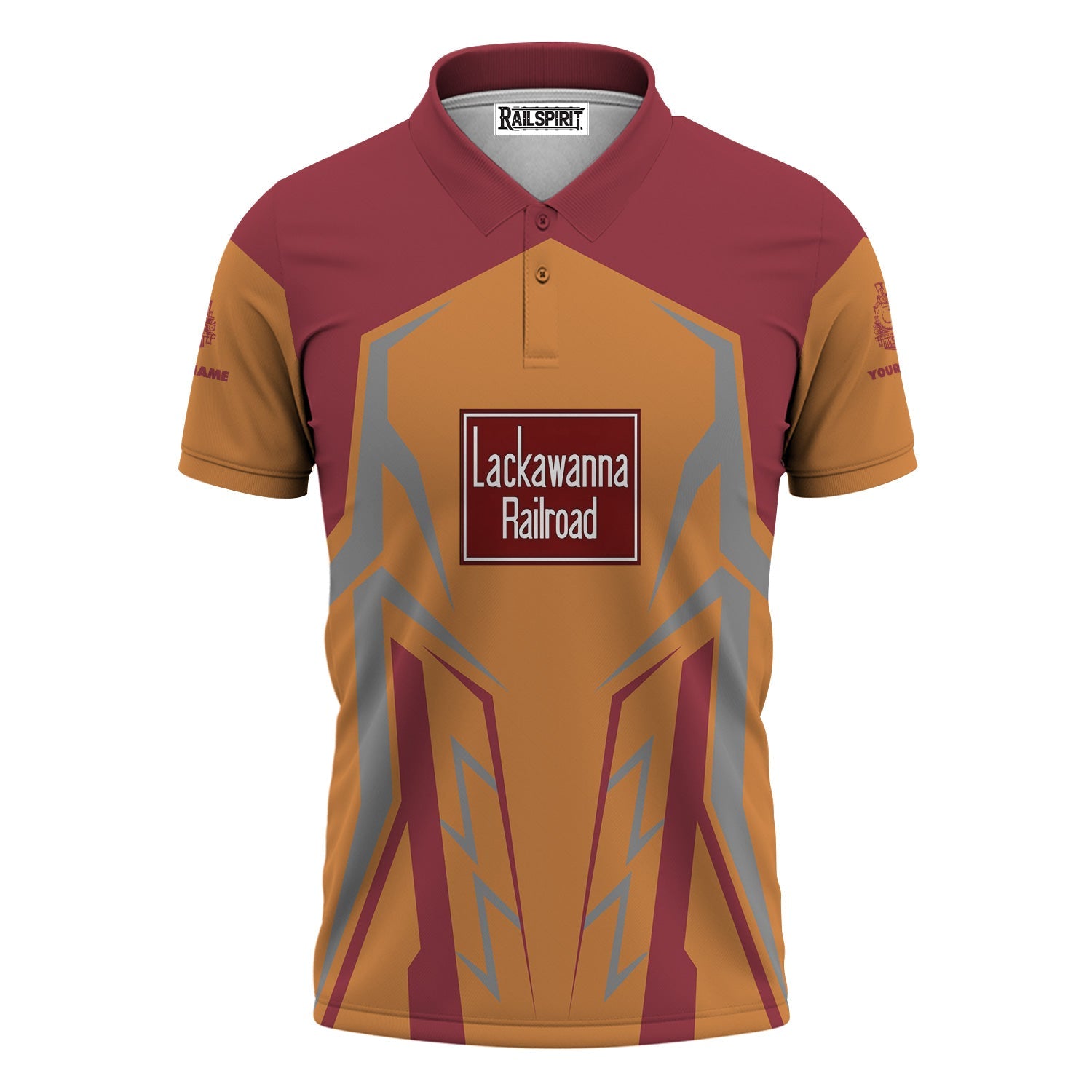 Railspirit Personalized Delaware, Lackawanna and Western Railroad Polo Shirt Futuristic Design with Custom Job DL&W Train Shirt