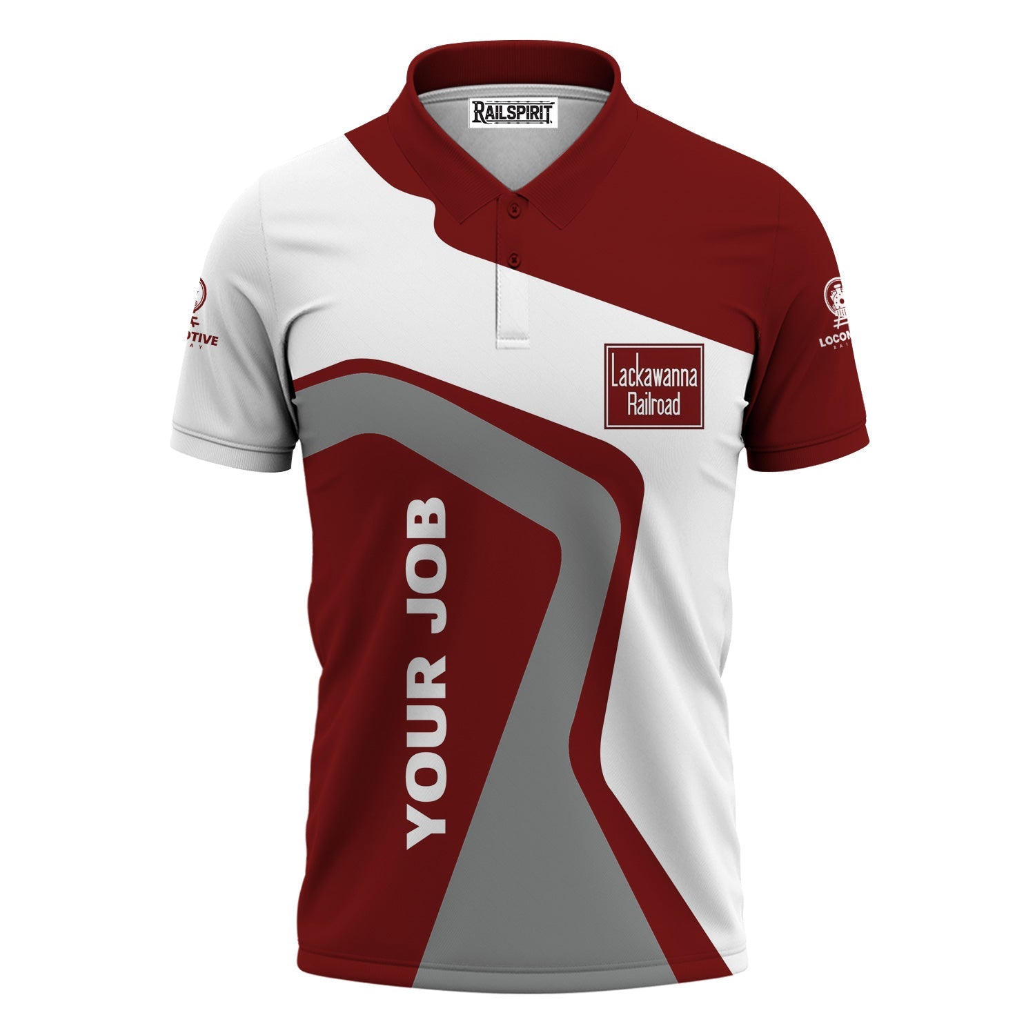 Railspirit Personalized Delaware, Lackawanna and Western Railroad Polo Shirt Unique Design with Custom Job Position DL&W Train Shirt