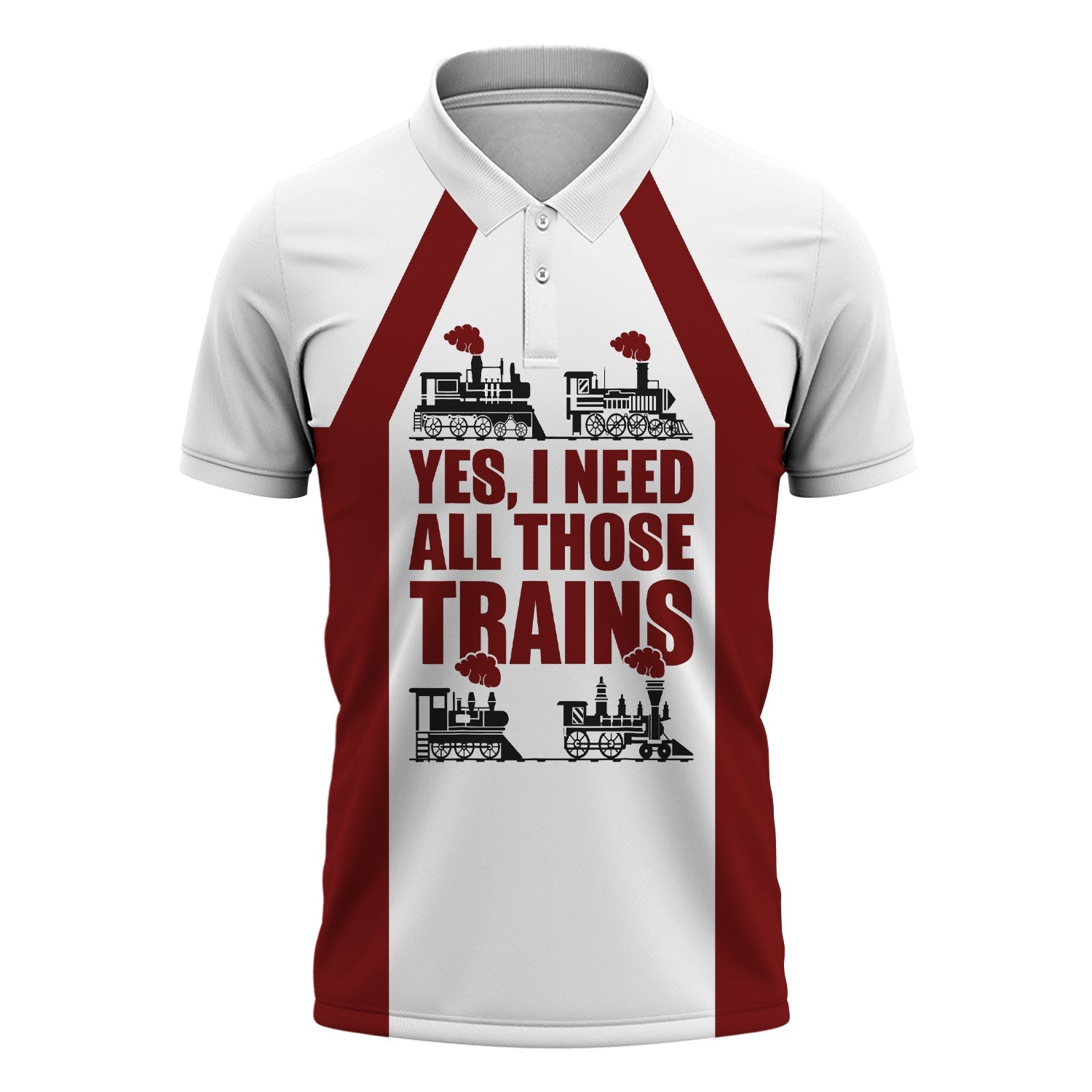 Railspirit Custom Name Delaware, Lackawanna and Western Railroad Polo Shirt Yes I Need All Those Train DL&W Printed Shirt