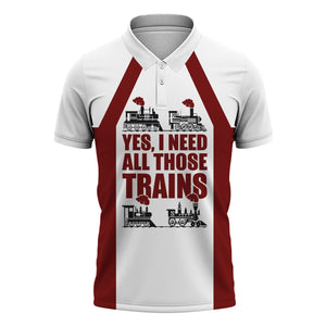 Railspirit Custom Name Delaware, Lackawanna and Western Railroad Polo Shirt Yes I Need All Those Train DL&W Printed Shirt