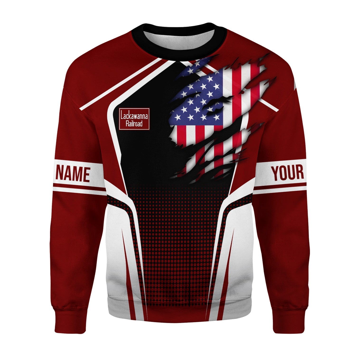 Railspirit Personalized Delaware, Lackawanna and Western Railroad Sweatshirt American Eagle Vintage Train DL&W Shirt