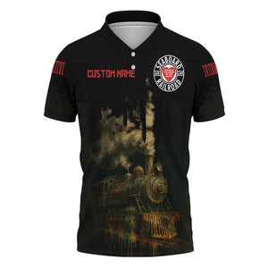 Railspirit Personalized Seaboard Air Line Railroad Polo Shirt Vintage Train Art Style Shirt For Locomotive Fans