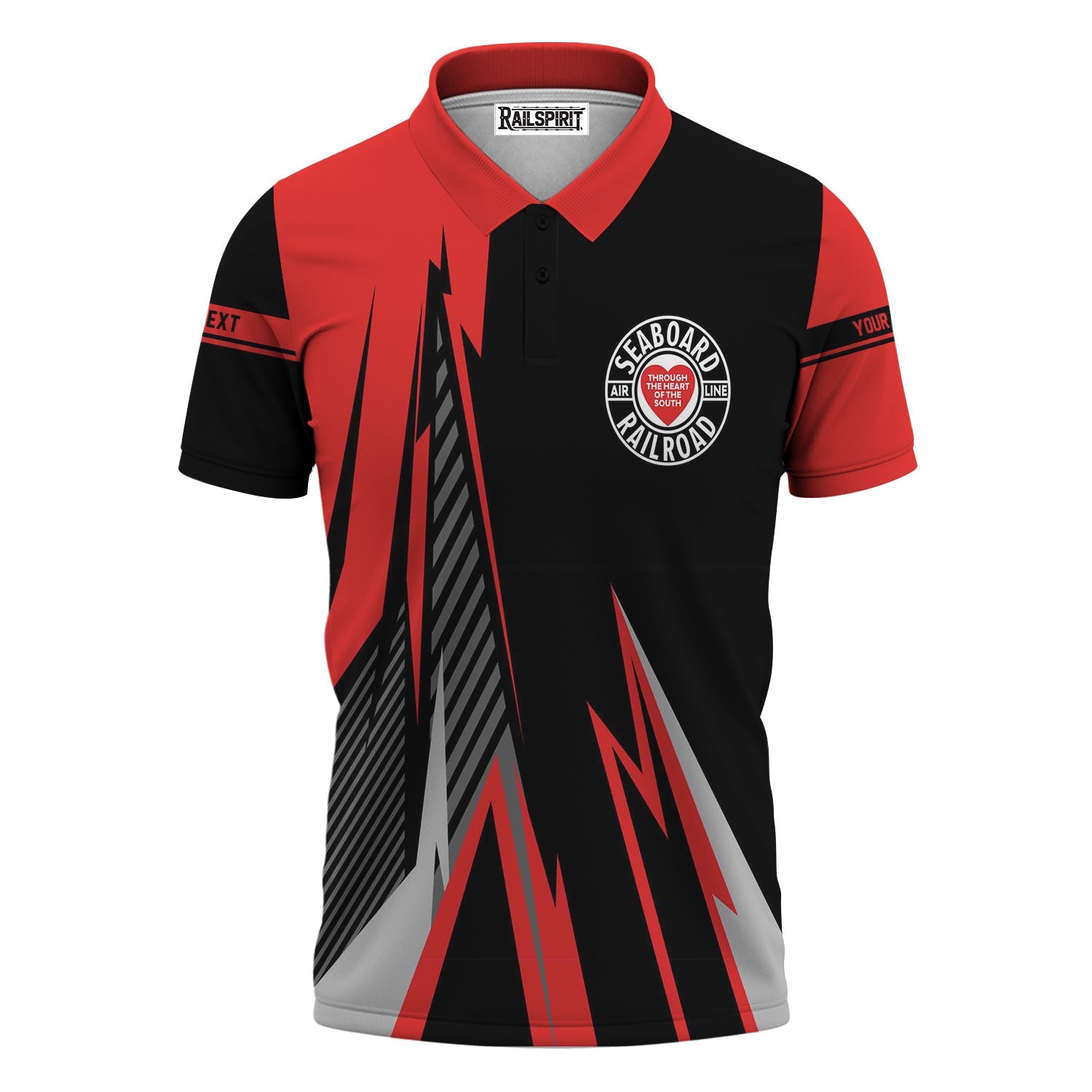 Railspirit Personalized Seaboard Air Line Railroad Polo Shirt Lightning-Inspired Railway Style Shirt For Train Lovers