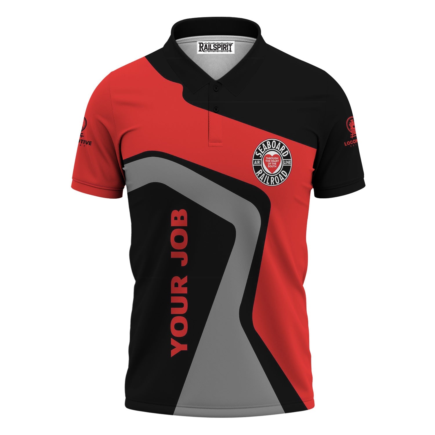 Railspirit Personalized Seaboard Air Line Railroad Polo Shirt Unique Design with Custom Job Position Train Shirt