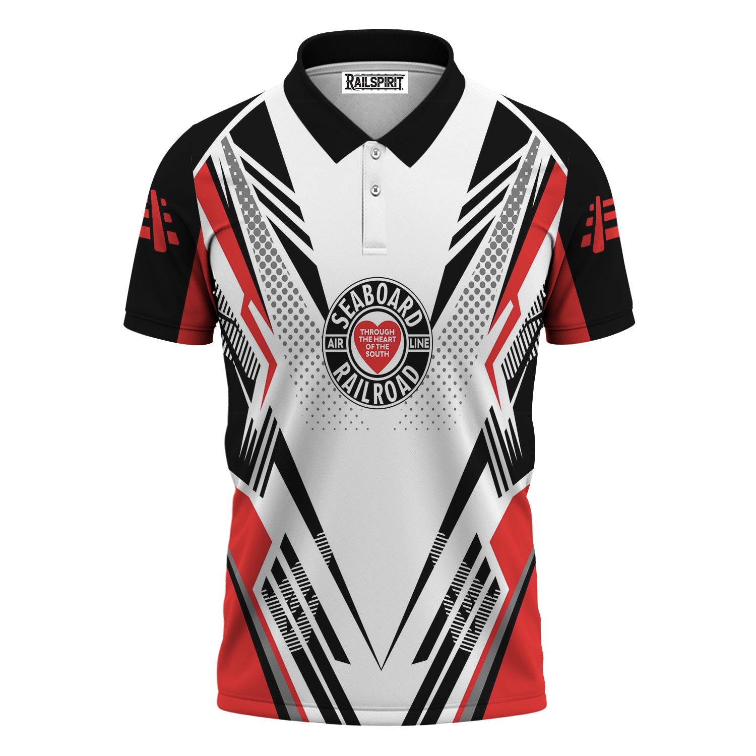 Railspirit Personalized Seaboard Air Line Railroad Polo Shirt Railroad Tribute Design Train Shirt for Train Lovers