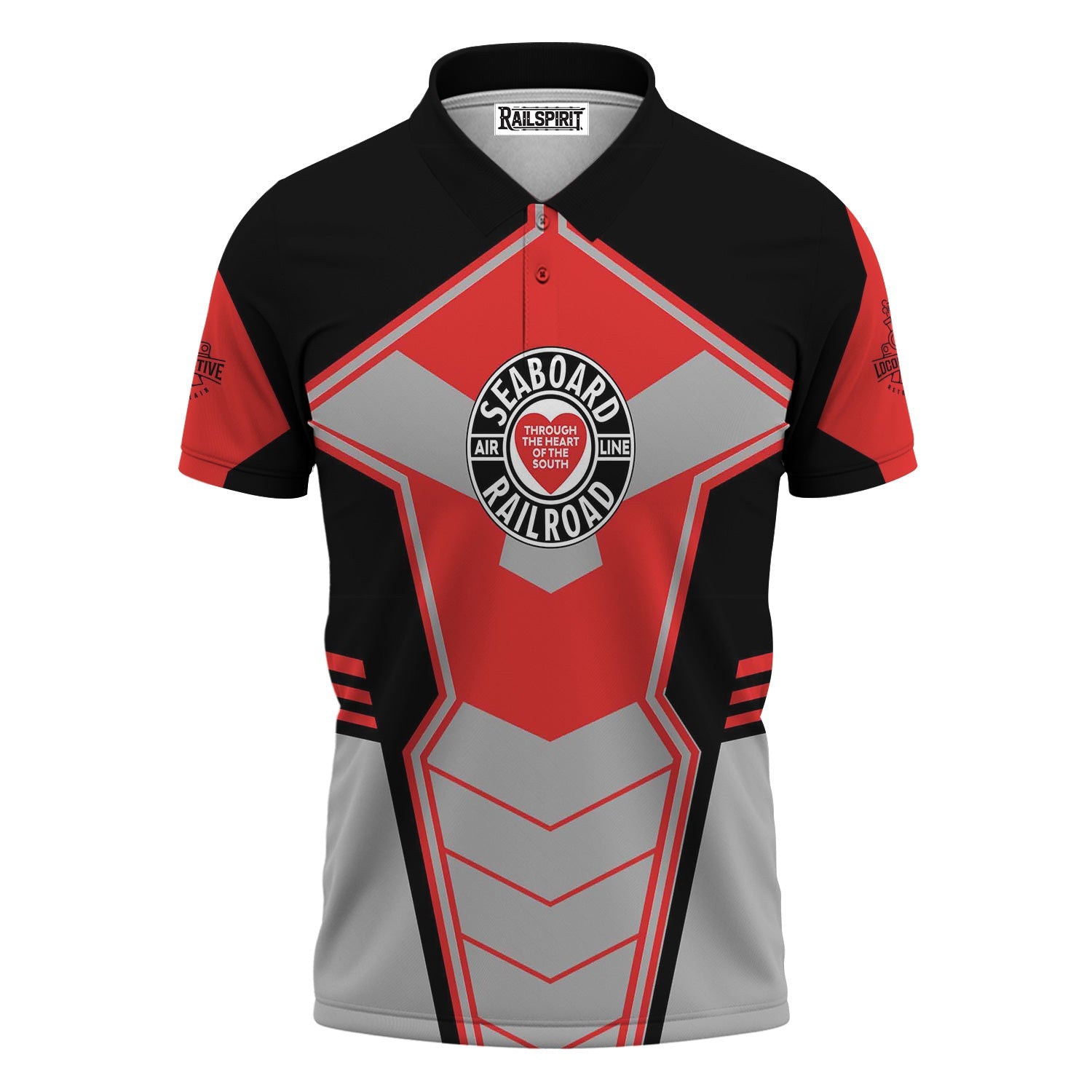 Railspirit Personalized Seaboard Air Line Railroad Polo Shirt Engine-Inspired Style Train Shirt for Railroad Fanatic