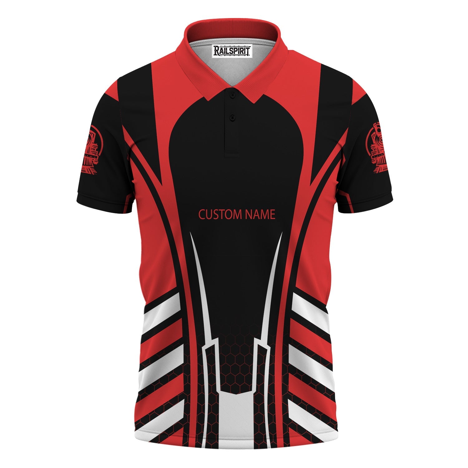 Railspirit Personalized Seaboard Air Line Railroad Polo Shirt Striped Railroad Style Train Shirt All Over Print