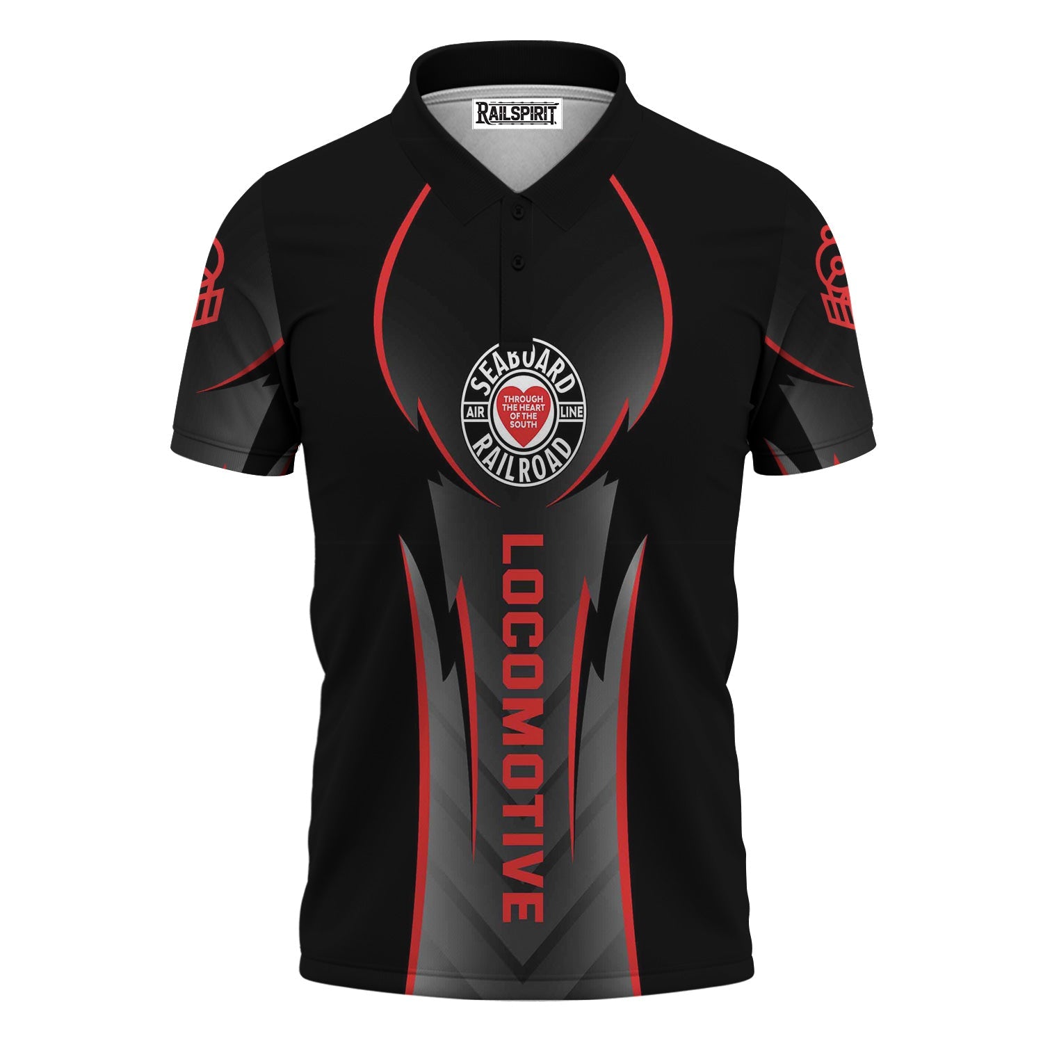 Railspirit Personalized Seaboard Air Line Railroad Polo Shirt Striking Line Style Train Shirt For Locomotive Lovers