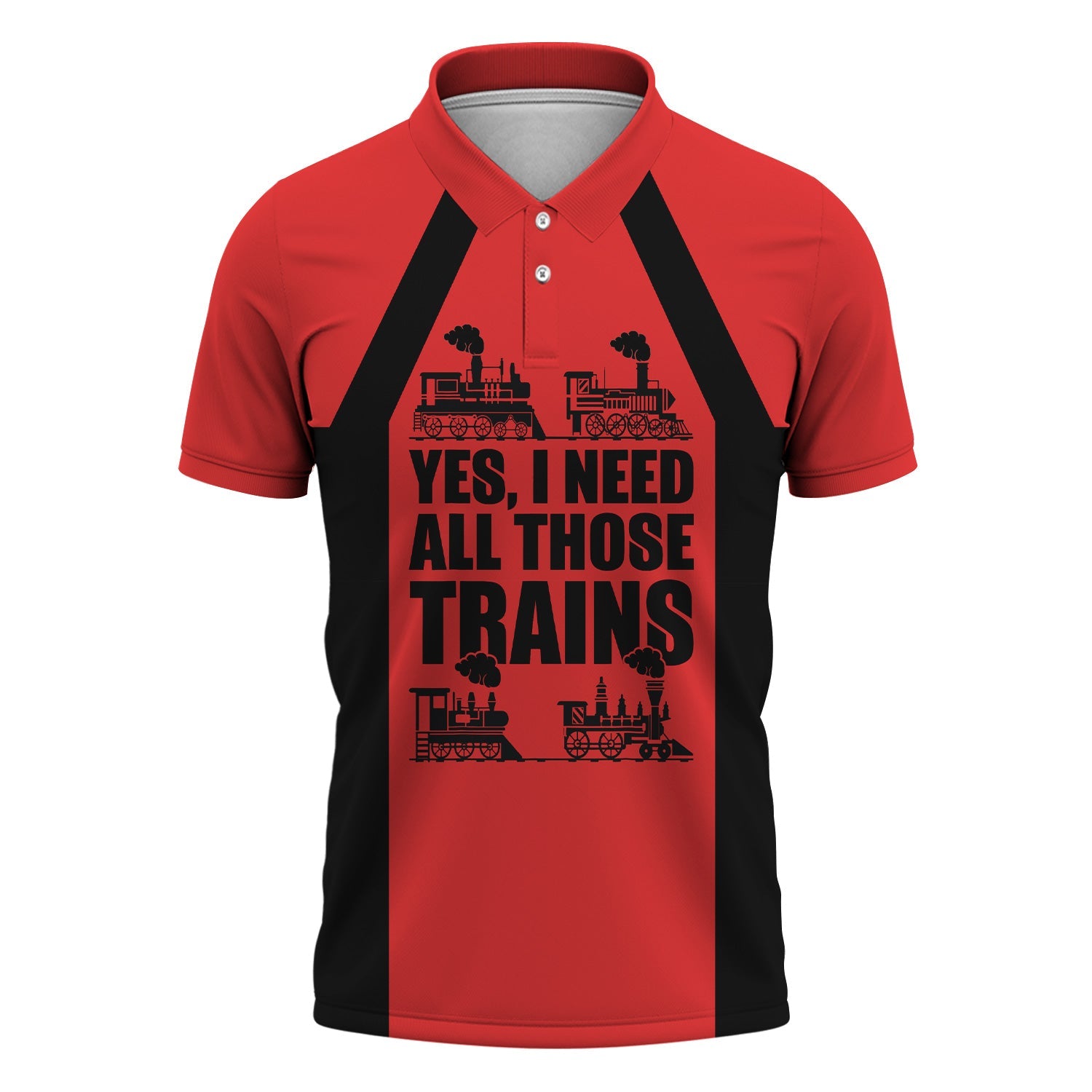 Railspirit Custom Name Seaboard Air Line Railroad Polo Shirt Yes I Need All Those Train Printed Shirt
