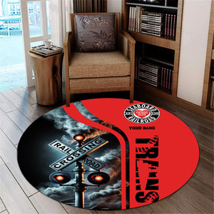 Railspirit Personalized Seaboard Air Line Railroad Round Mat Railroad Crossing Sign Mat All Over Print