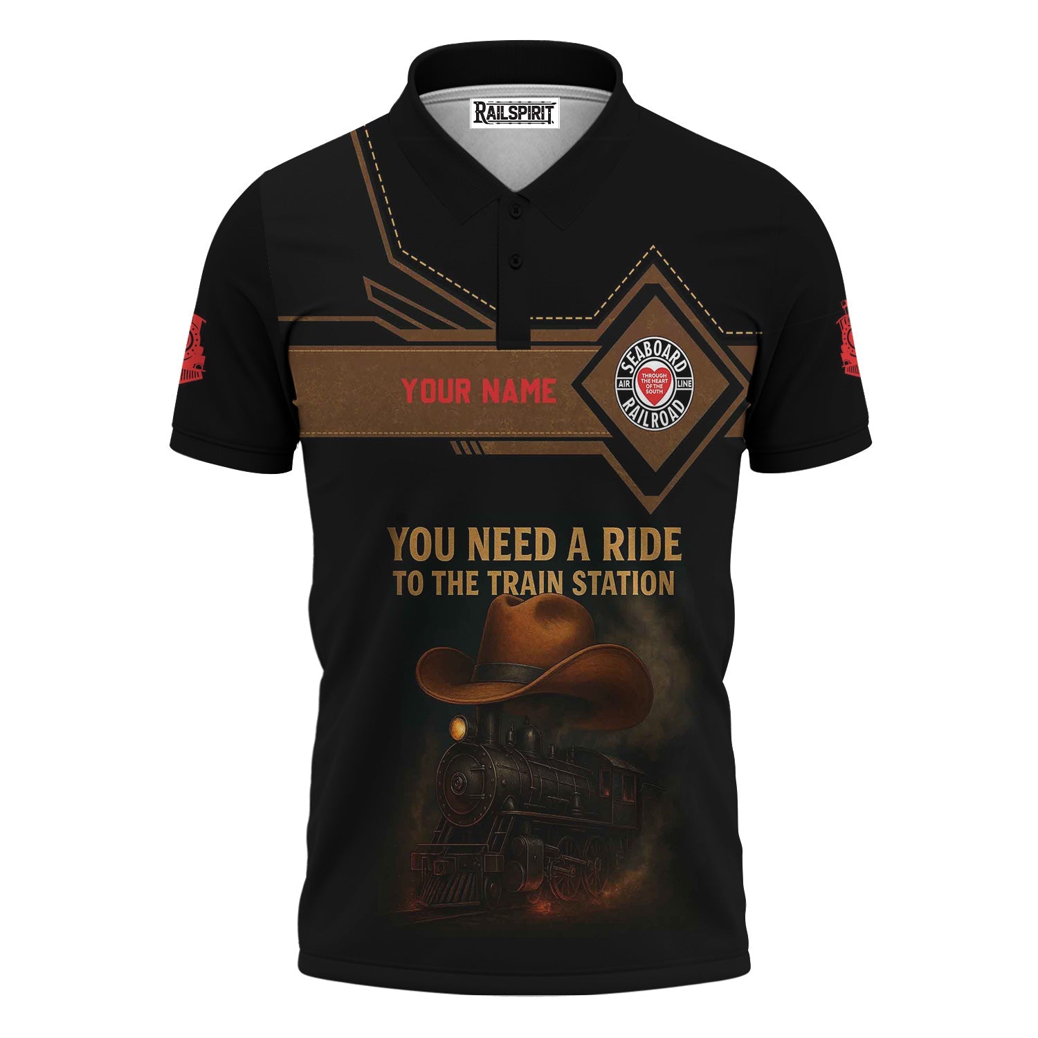 Railspirit Personalized Seaboard Air Line Railroad Polo Shirt You Need A Ride To The Train Station Shirt For Train Lovers