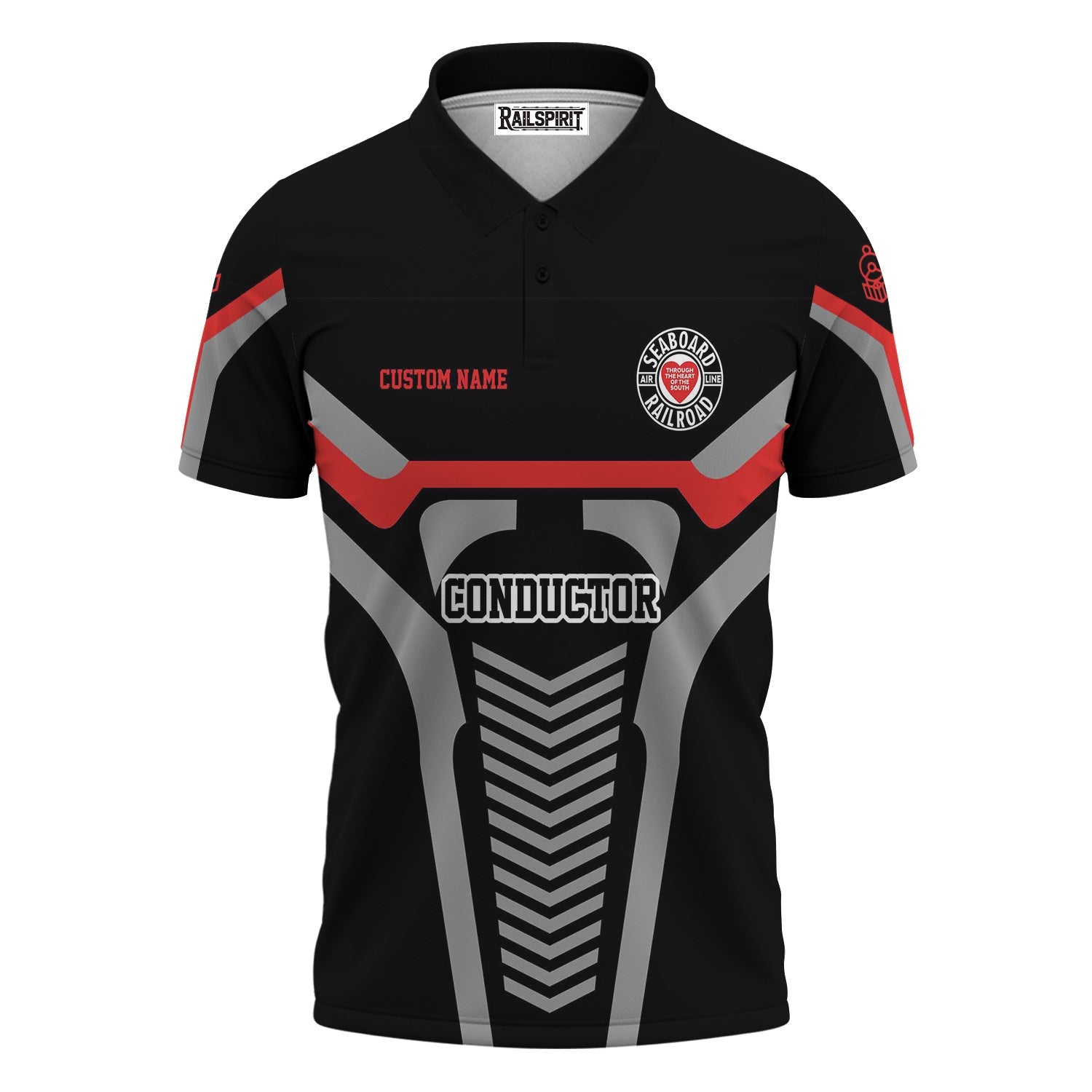 Railspirit Personalized Seaboard Air Line Railroad Polo Shirt Track-Inspired with Custom Job Position  Train Shirt