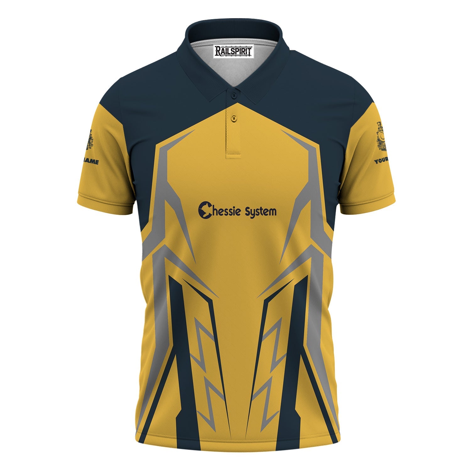 Railspirit Personalized Chessie System Railroad Polo Shirt Futuristic Design with Custom Job Train Shirt