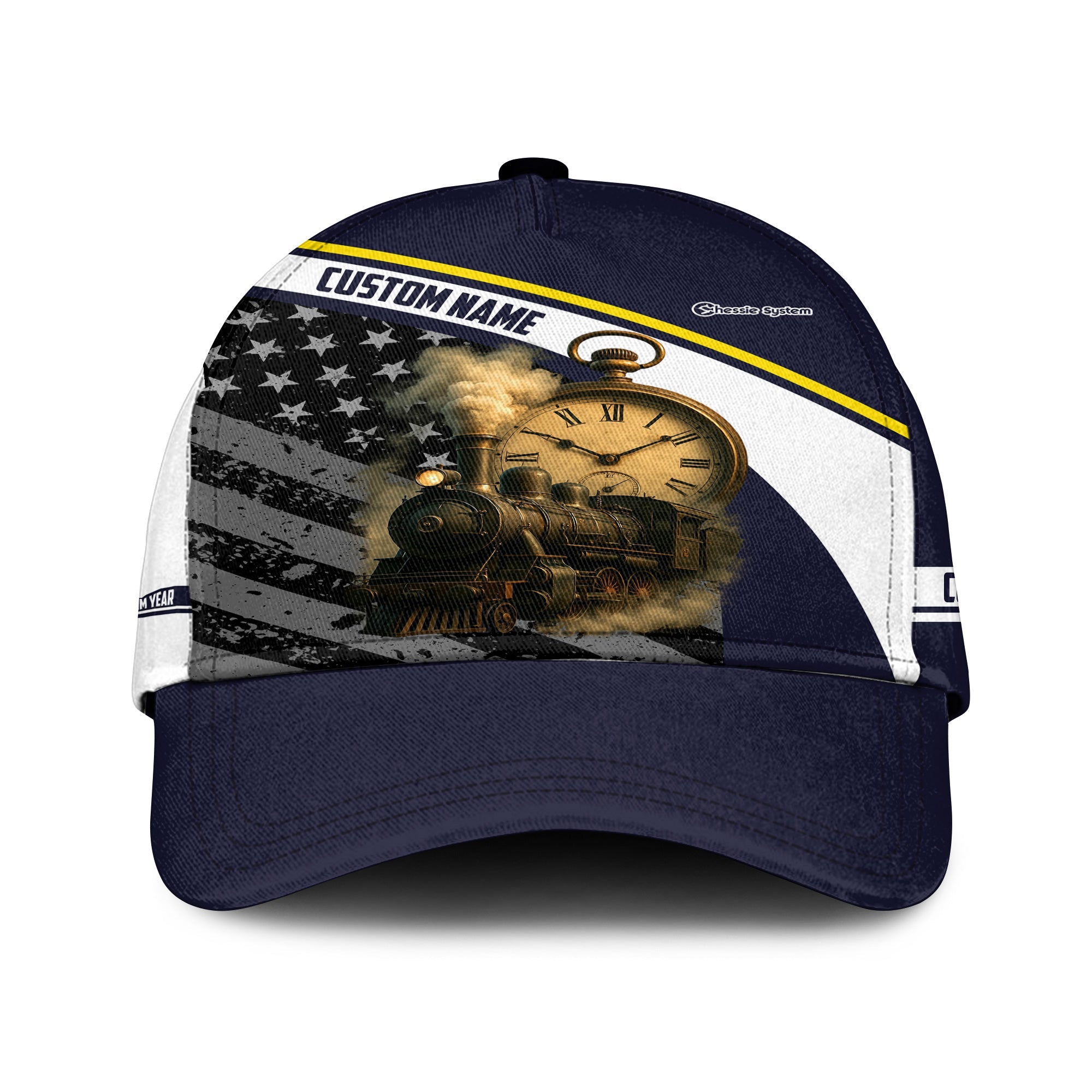 Railspirit Personalized Chessie System Railroad Classic Cap Classic Steam Engine With Retro Pocket Watch Cap All Over Print