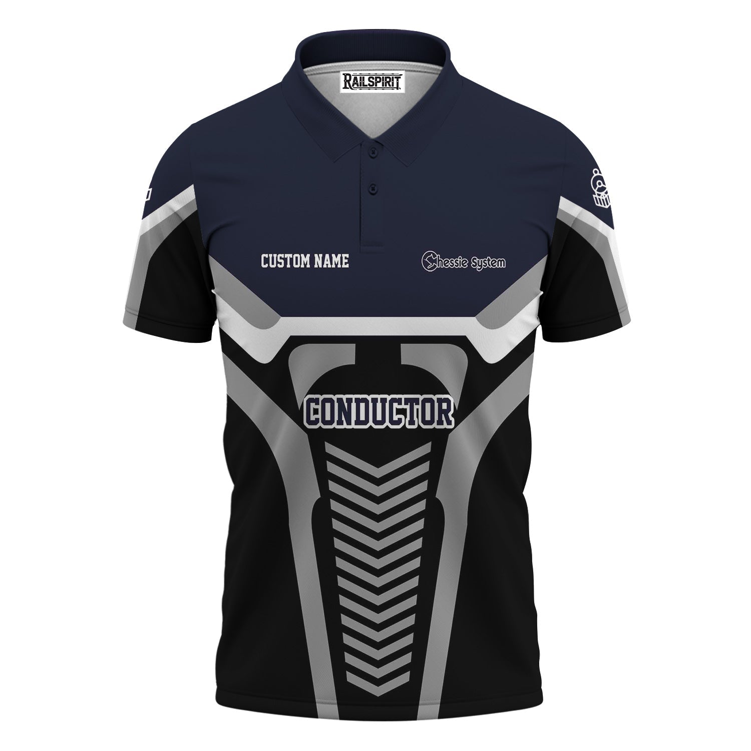 Railspirit Personalized Chessie System Railroad Polo Shirt Track-Inspired with Custom Job Position  Train Shirt