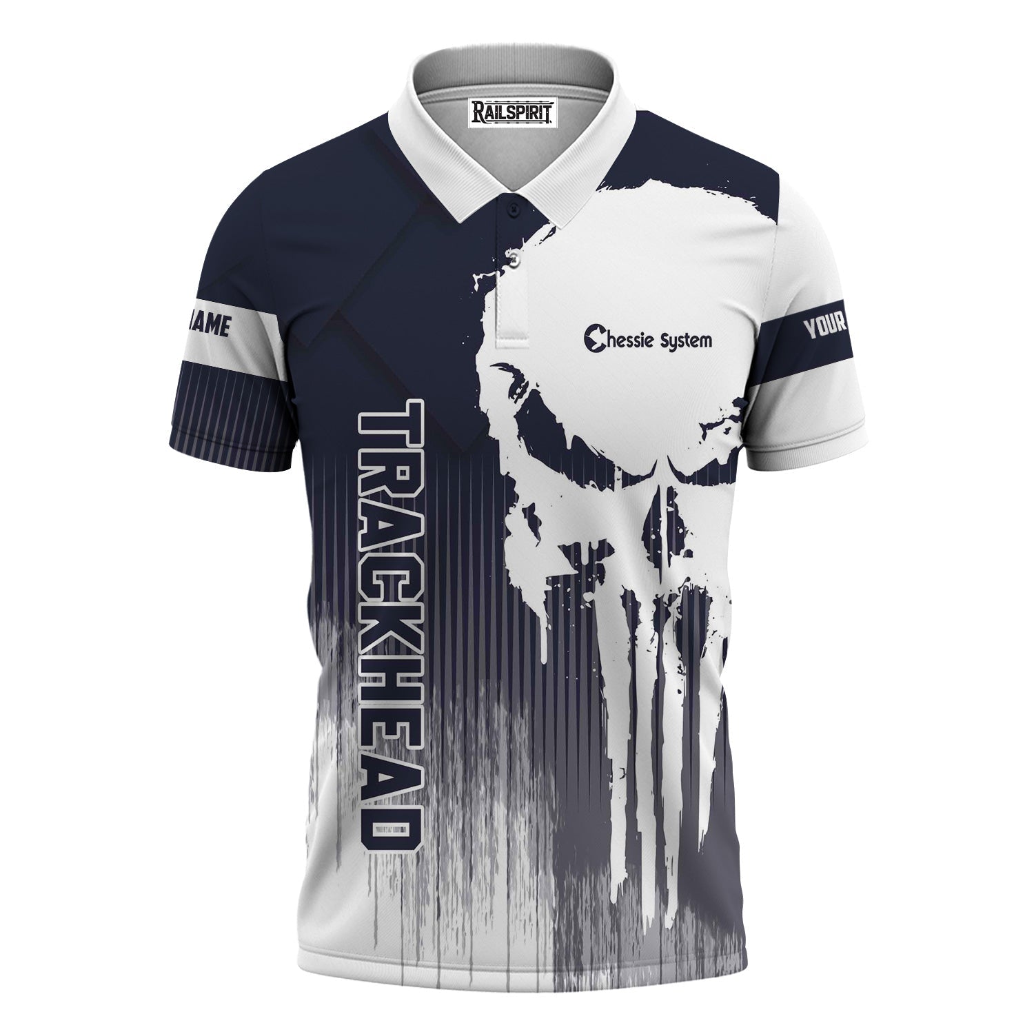 Railspirit Personalized Chessie System Railroad Polo Shirt Skull Design with Custom Job Train Shirt for Trackhead Crew