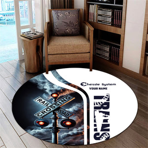 Railspirit Personalized Chessie System Railroad Round Mat Railroad Crossing Sign Mat All Over Print