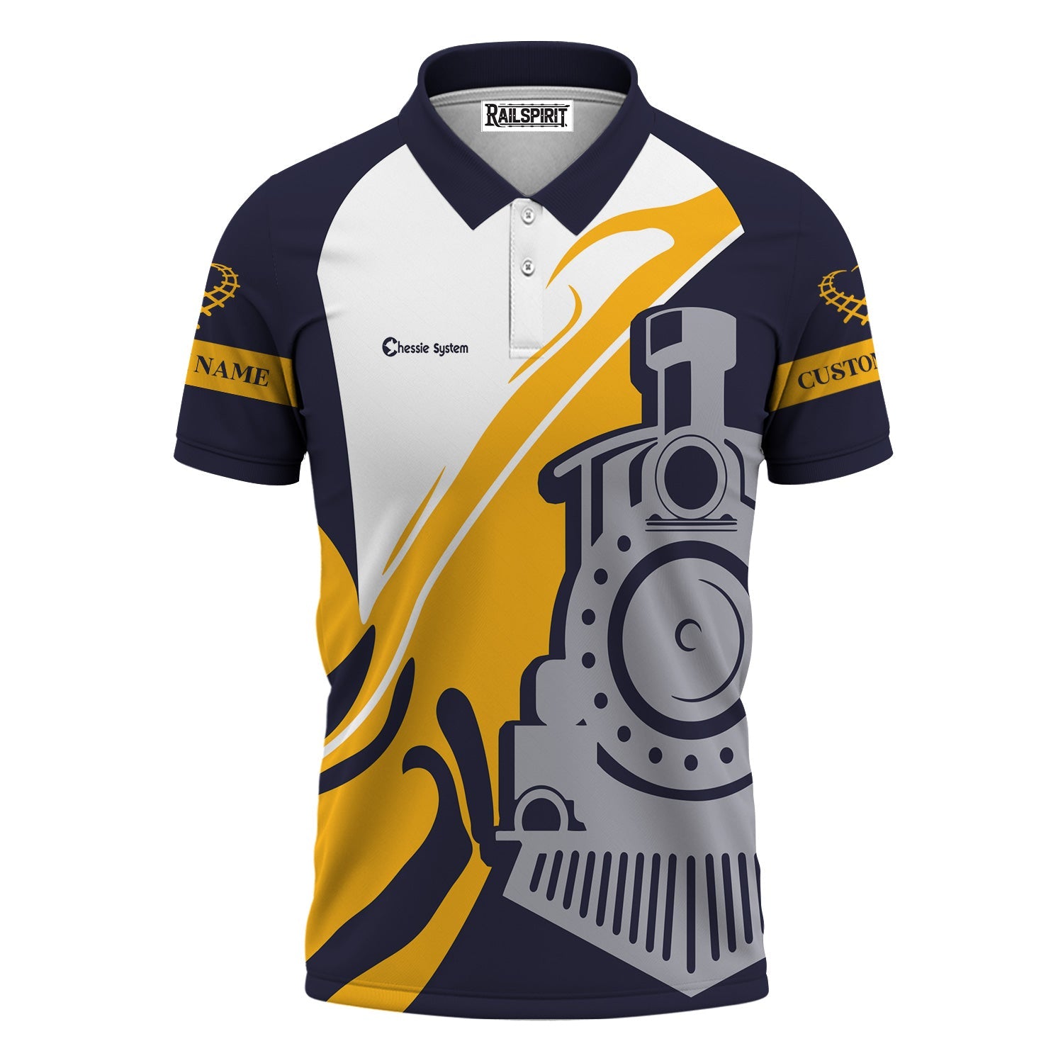 Railspirit Personalized Chessie System Railroad Polo Shirt Flame-Inspired Style Shirt Gift Idea For Train Lovers