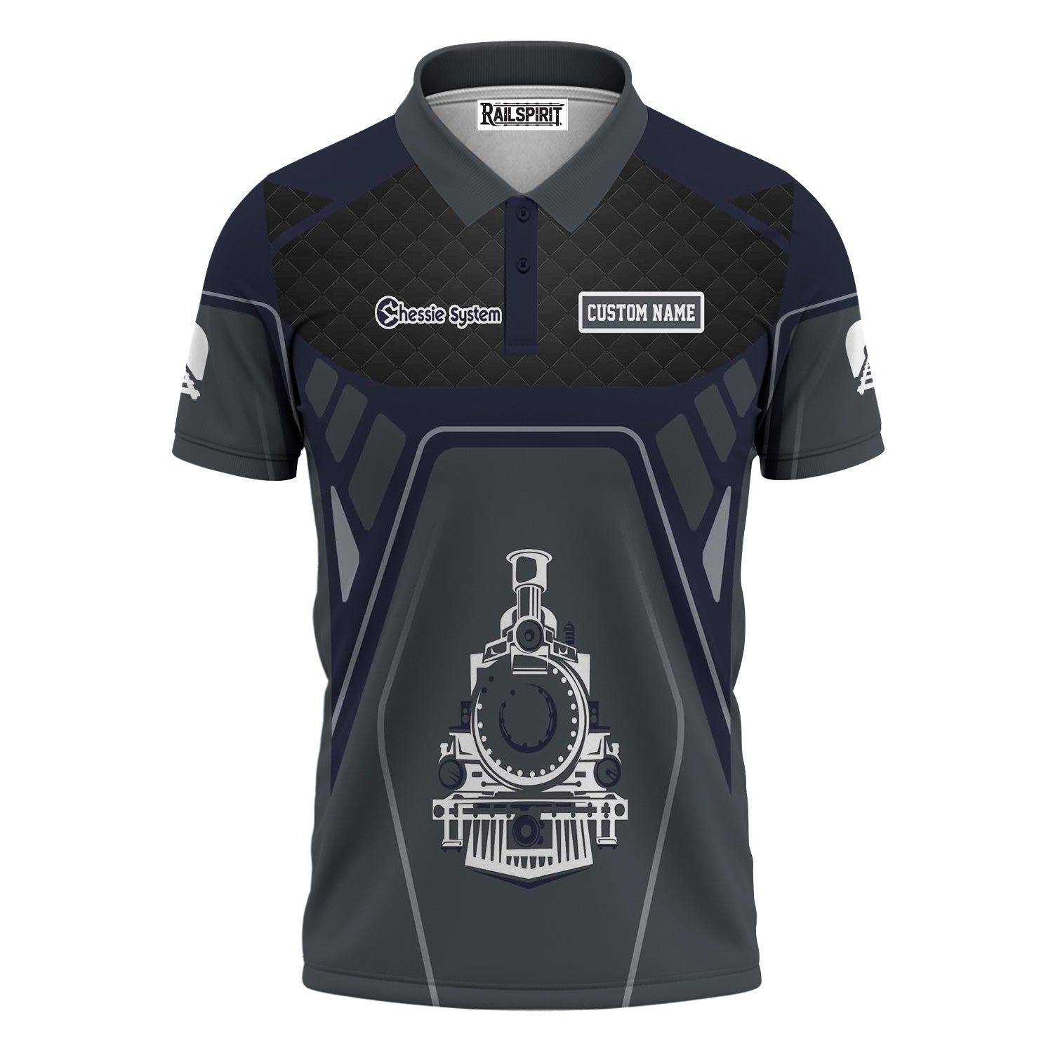 Railspirit Personalized Chessie System Railroad Polo Shirt Steam Locomotive Engine Graphic Train Shirt All Over Print