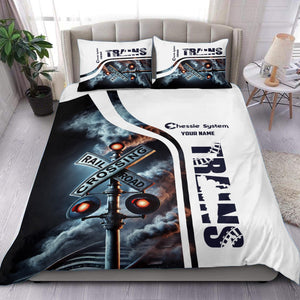 Railspirit Personalized Chessie System Railroad Bedding Set Railroad Crossing Sign Bedding Set All Over Print