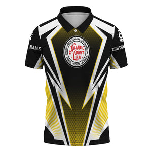 Railspirit Personalized Atlantic Coast Line Railroad Polo Shirt Lightning Graphic Style Shirt Gift Idea For Train Lover