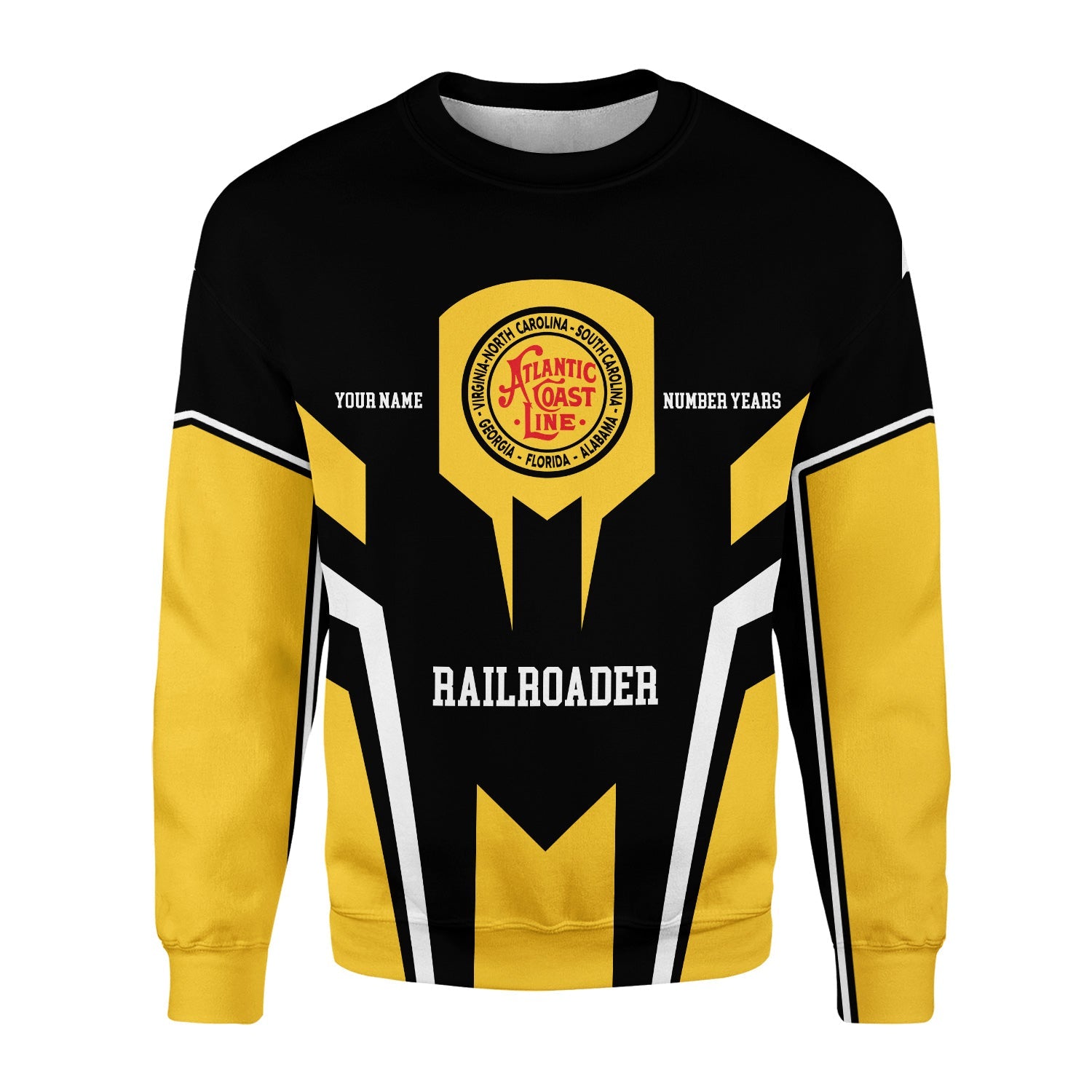 Railspirit Personalized Atlantic Coast Line Railroad Sweatshirt Custom Year Railroader Shirt Gift Idea For Train Lover
