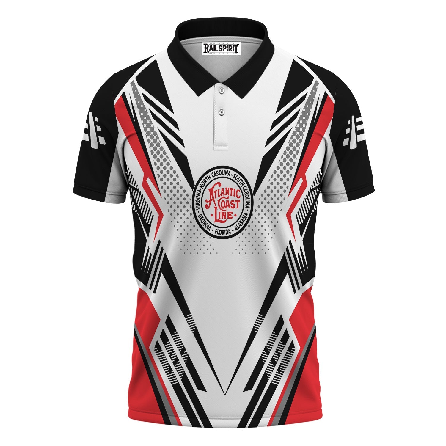 Railspirit Personalized Atlantic Coast Line Railroad Polo Shirt Railroad Tribute Design Train Shirt for Train Lovers