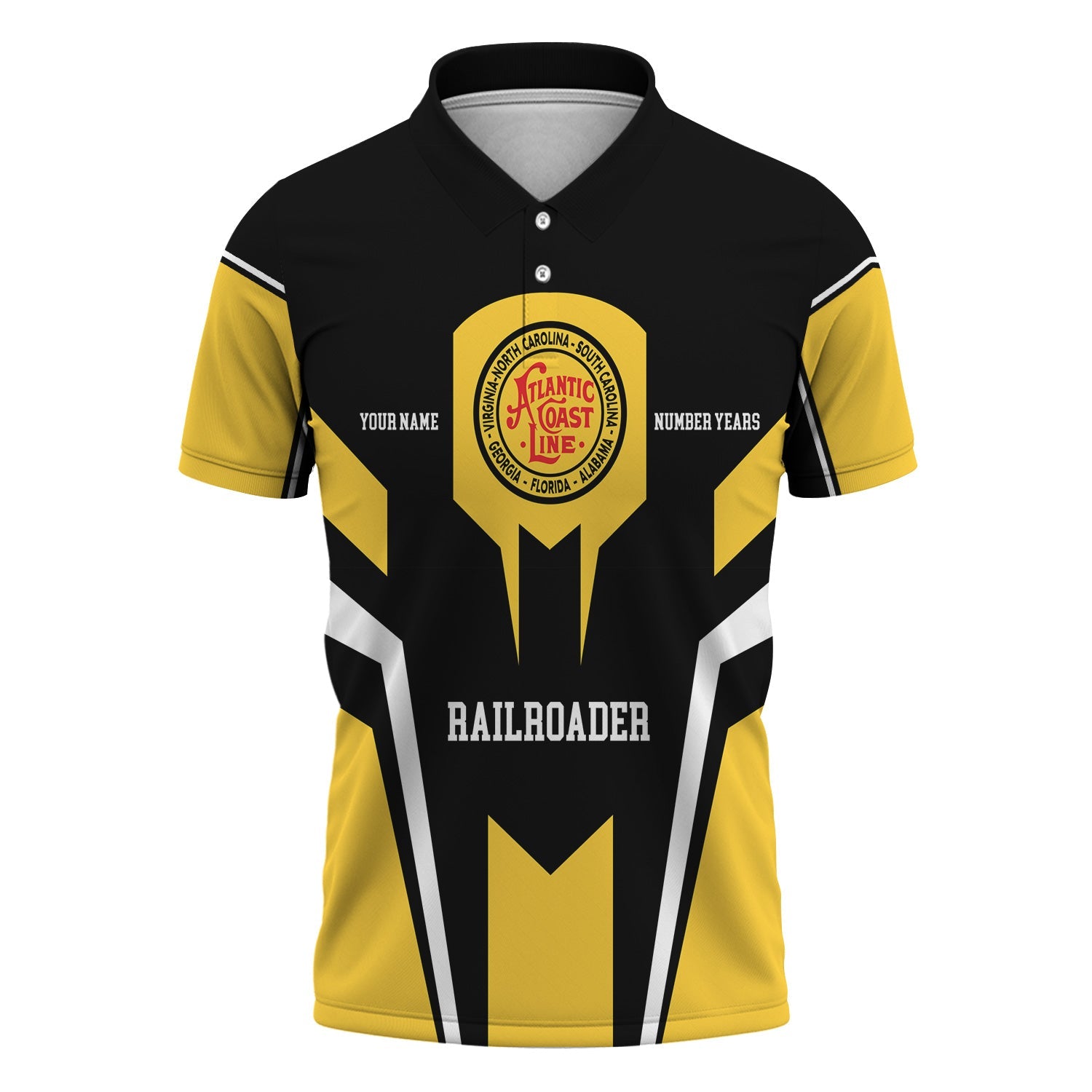 Railspirit Personalized Atlantic Coast Line Railroad Polo Shirt Custom Year Railroader Shirt Gift Idea For Train Lover